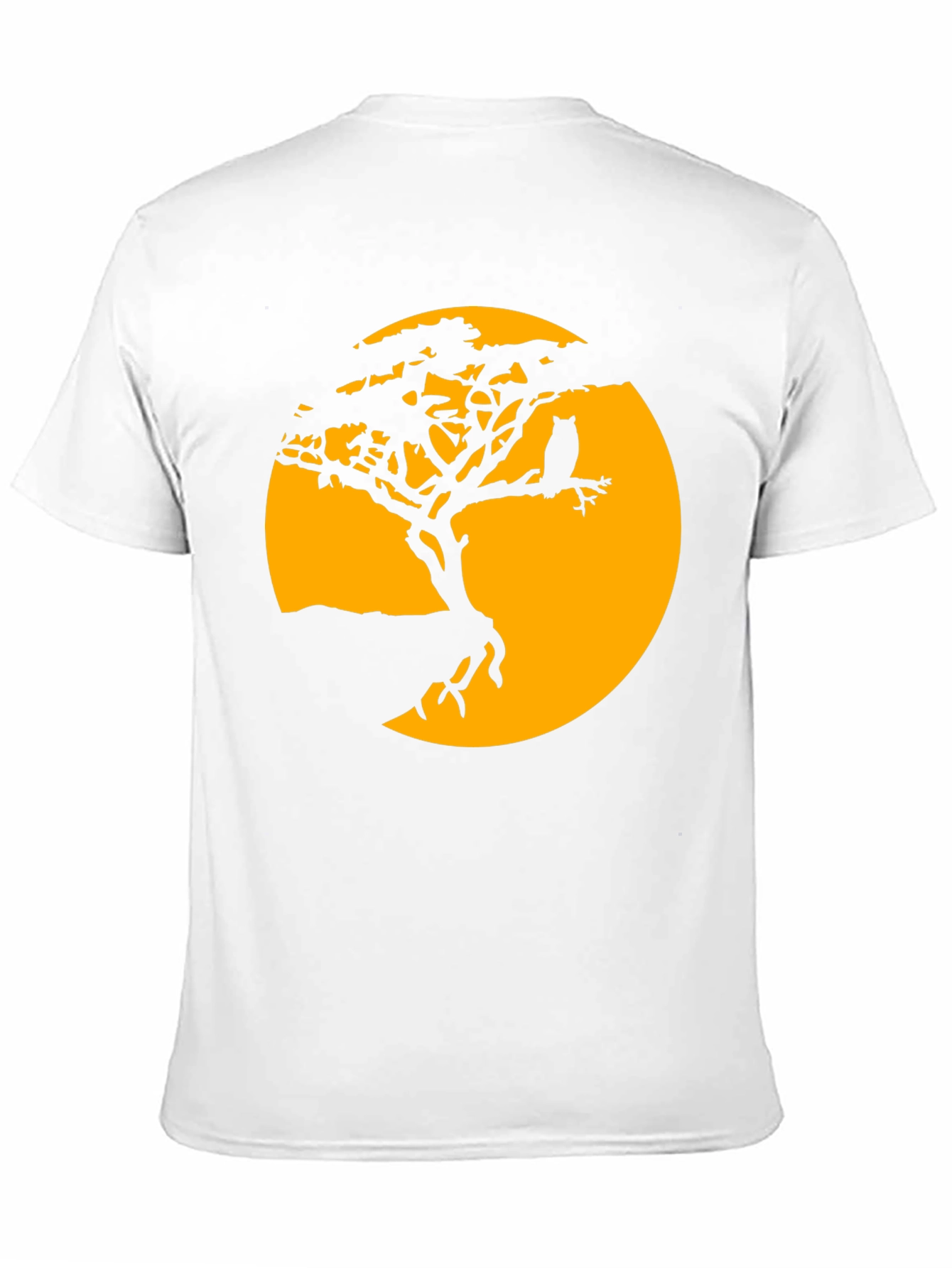 Black Owl Tree Silhouette T-Shirt - Men's Graphic Tee view 11