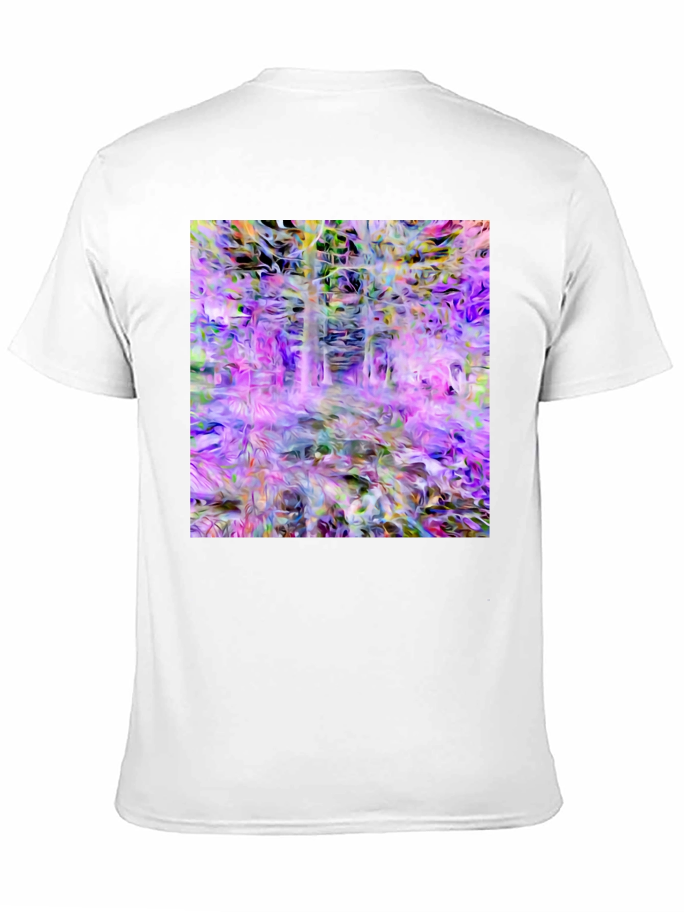 Black Abstract Forest Print Black T-Shirt view 11