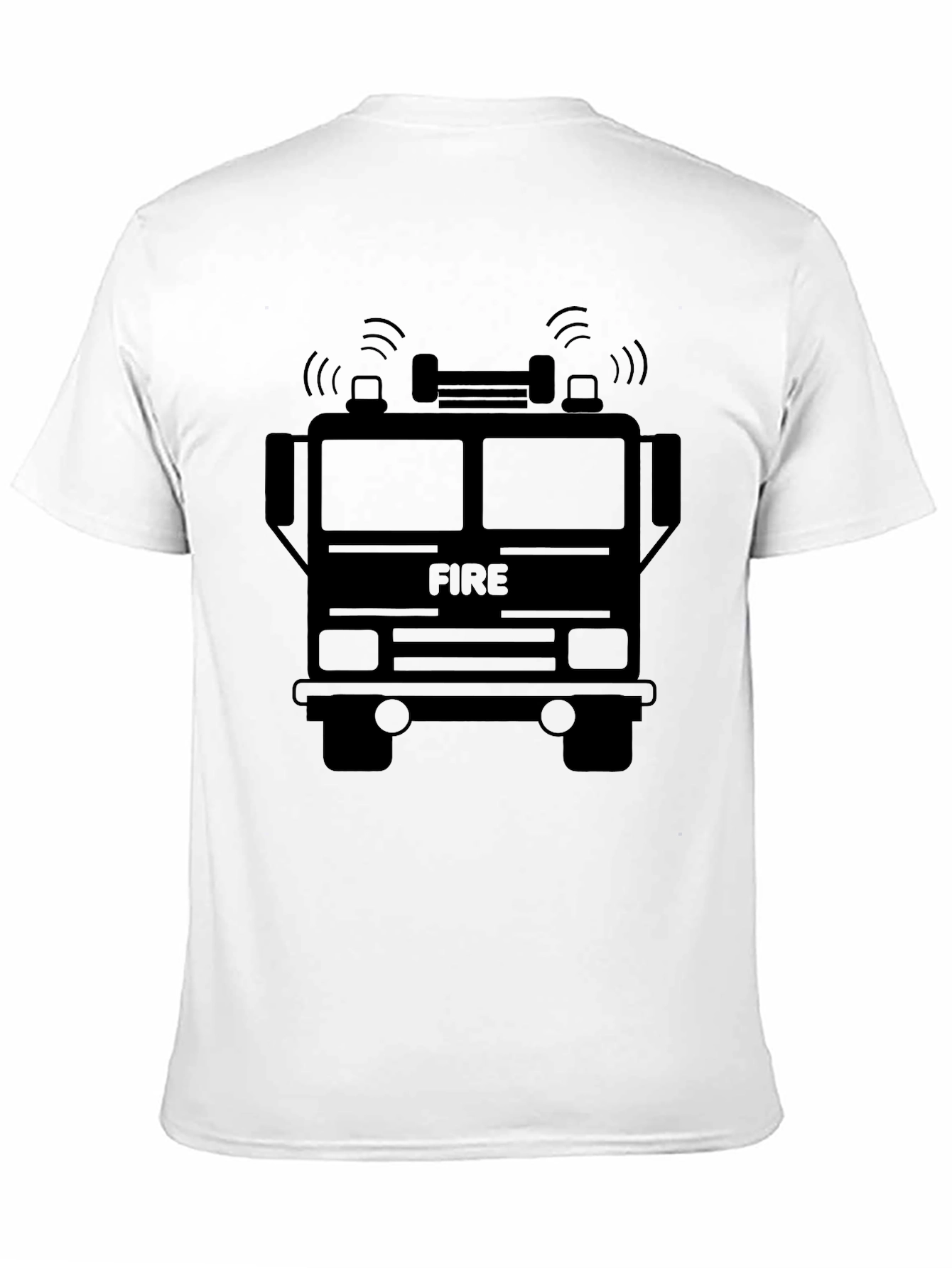 Black Fire Truck Graphic T-Shirt view 11