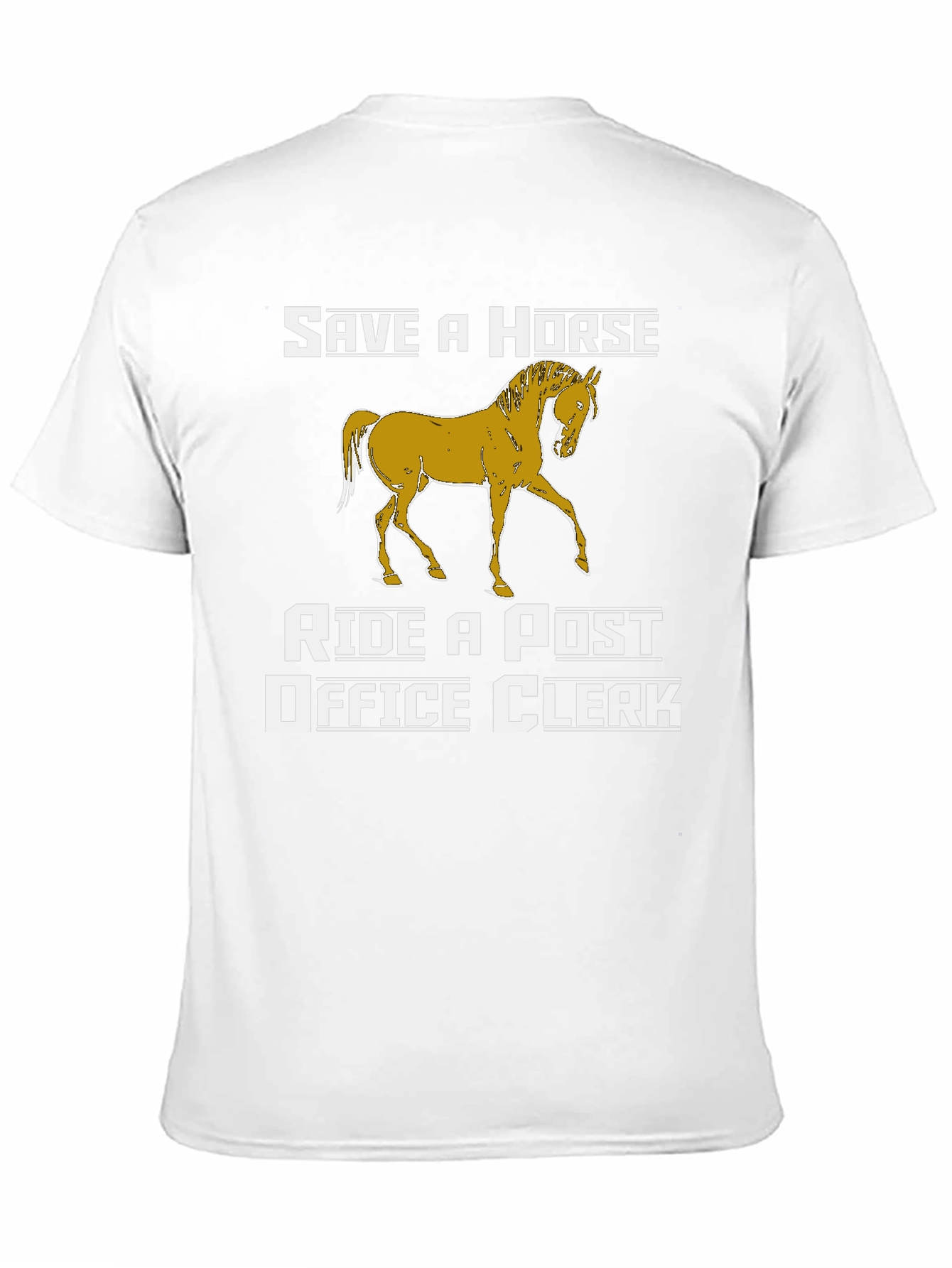 Black Save a Horse Ride a Post Office Clerk Graphic T-Shirt view 11
