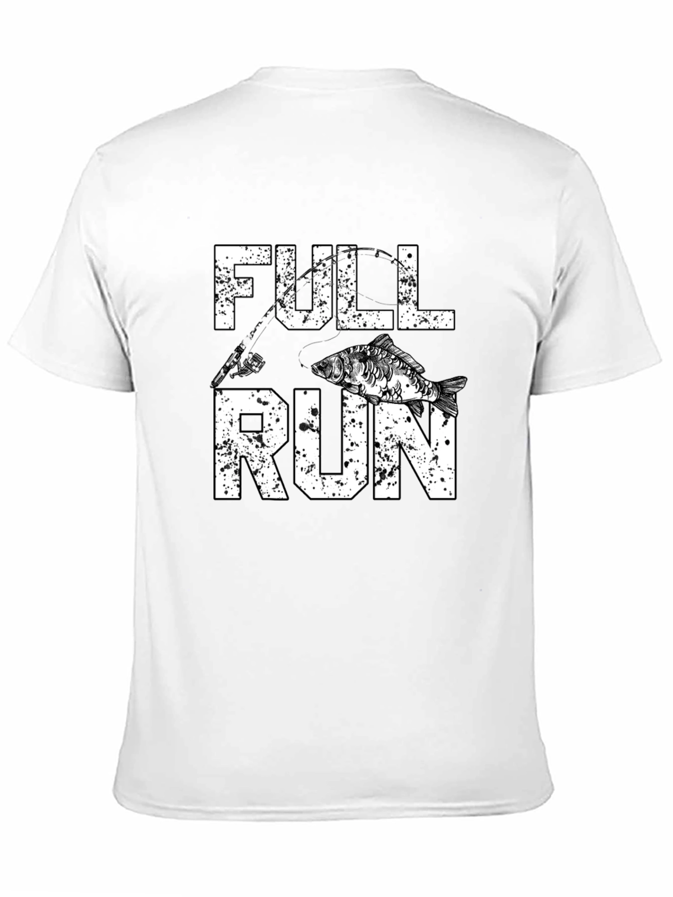 Black Full Run Fishing Graphic T-Shirt view 11