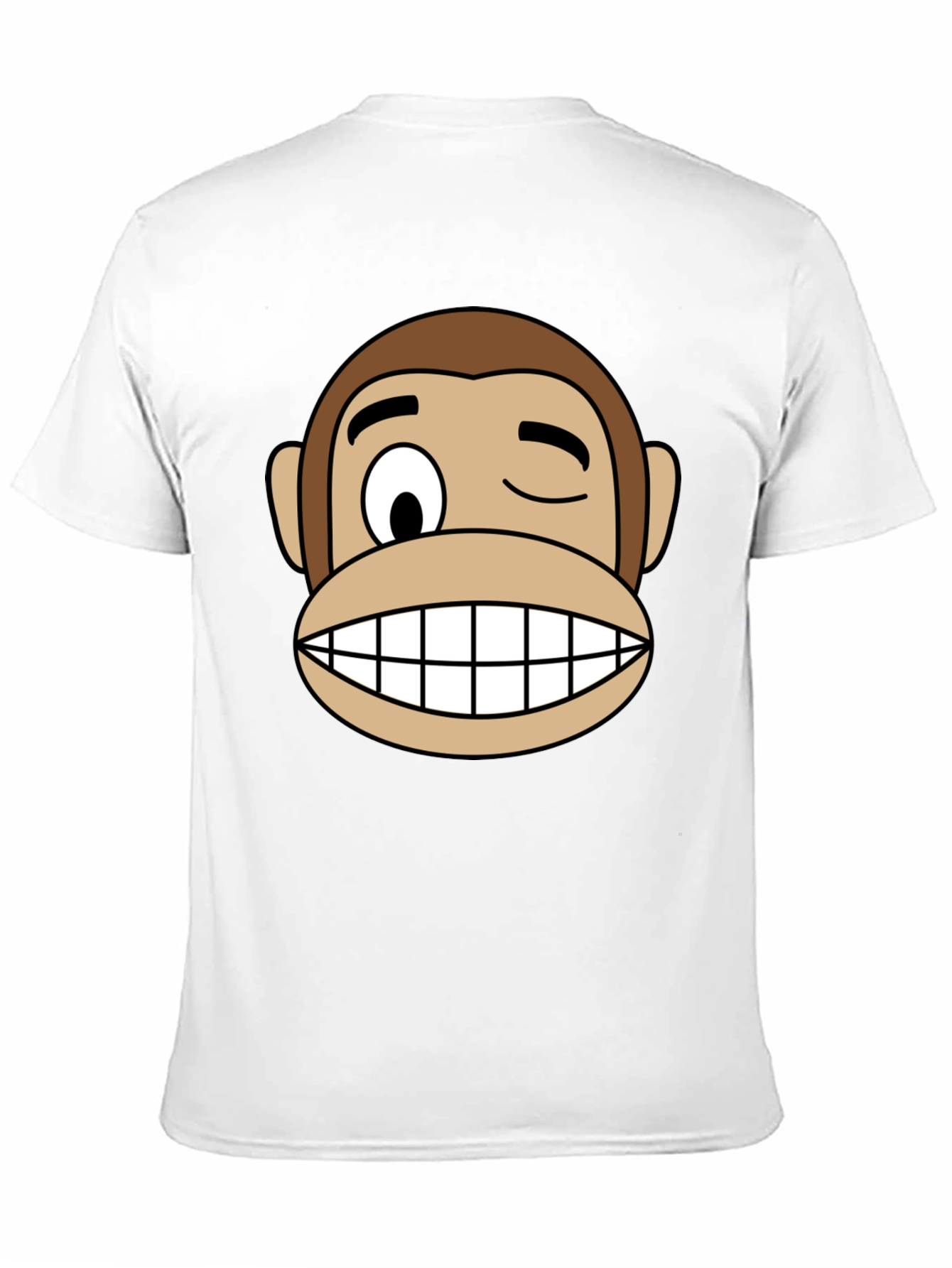 Black Funny Monkey Face Graphic Black T-Shirt view 11