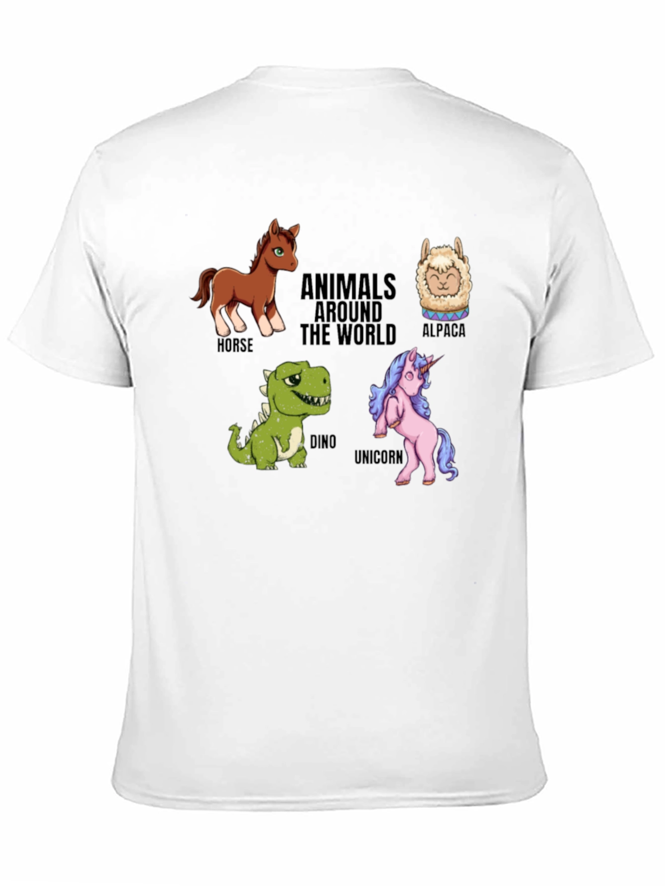 Black Animals Around The World Graphic Tee view 11