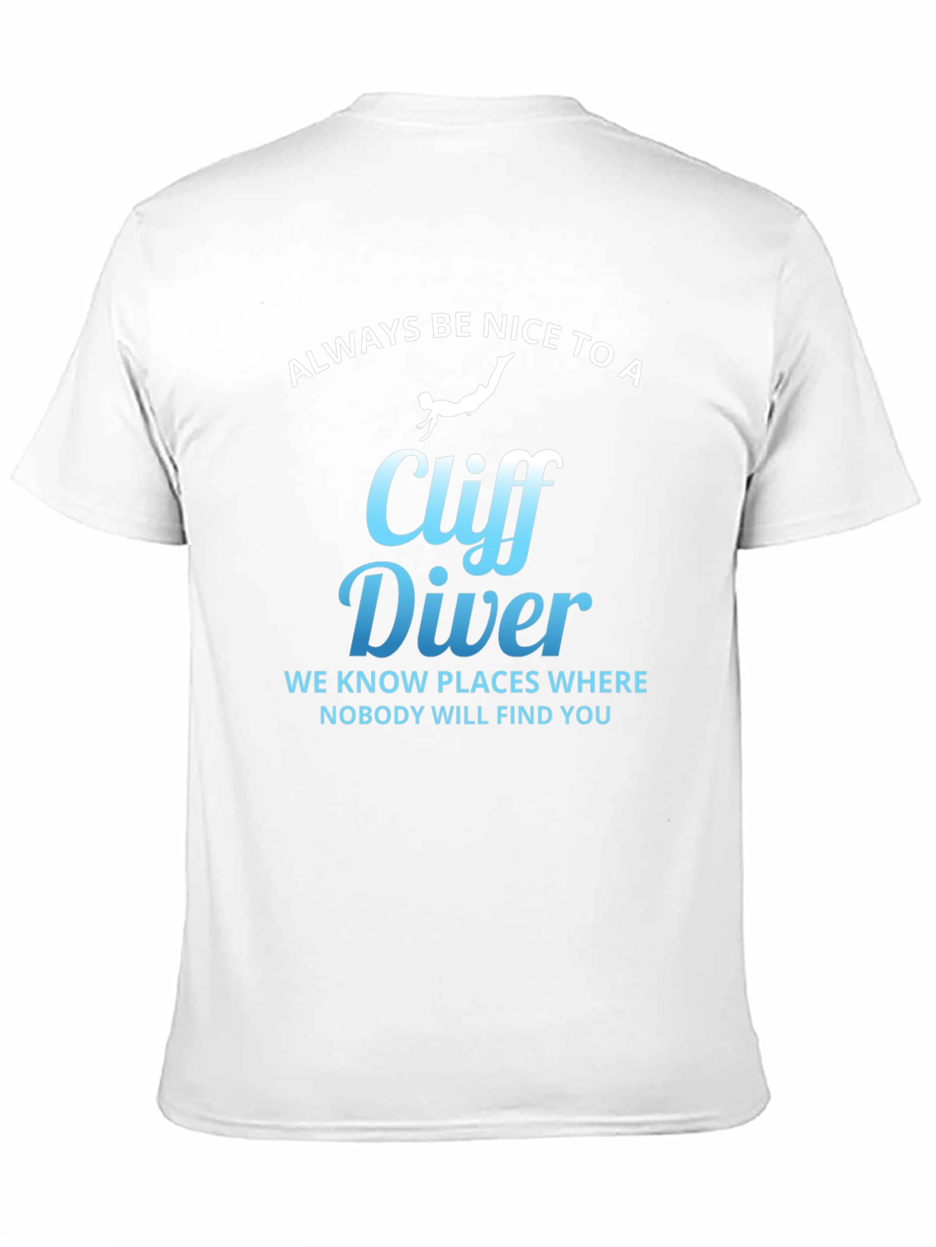 Black Cliff Diver T-Shirt - Funny Warning view 11
