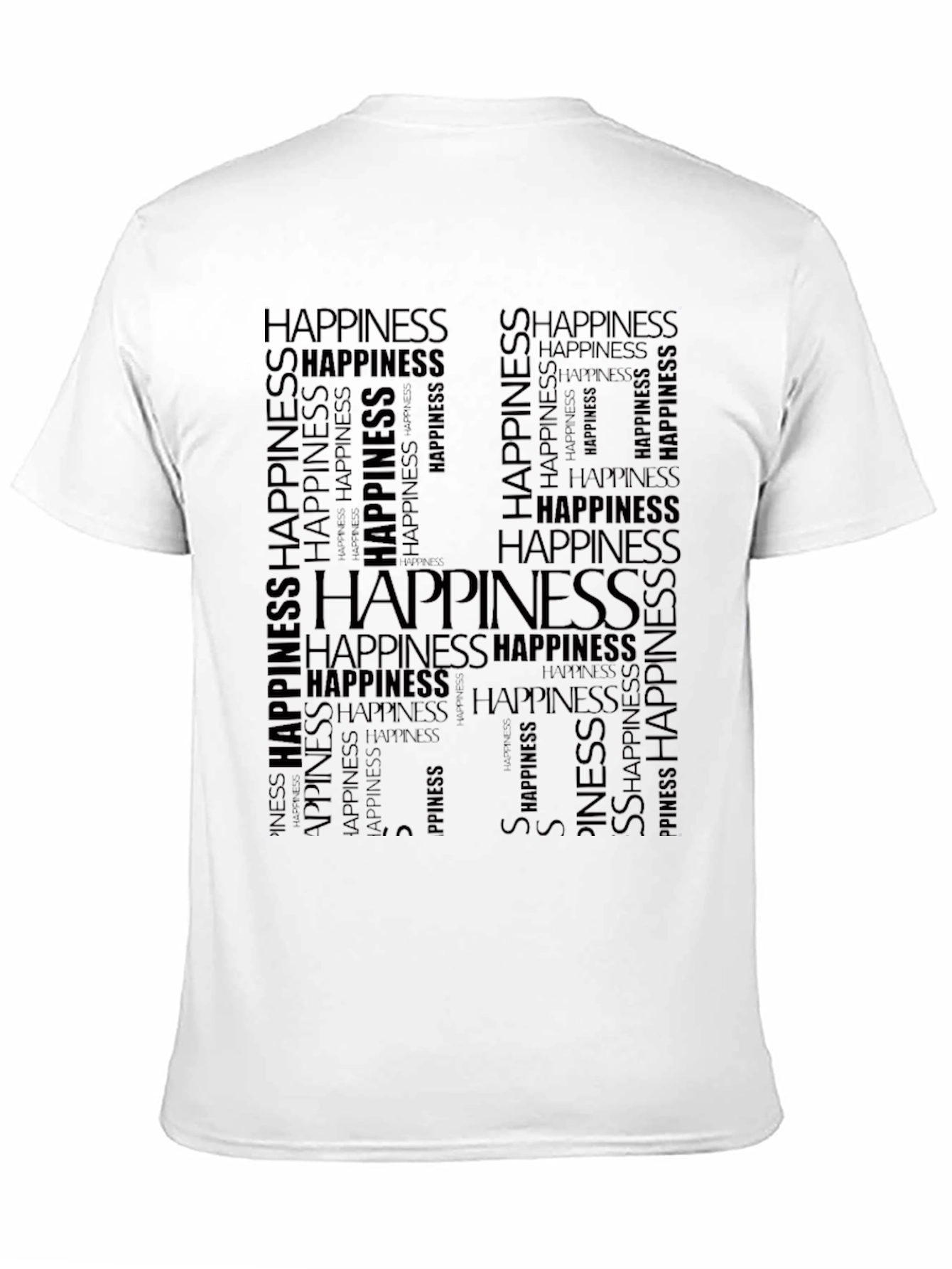 Black Happiness Word Art Graphic Tee - Black view 11