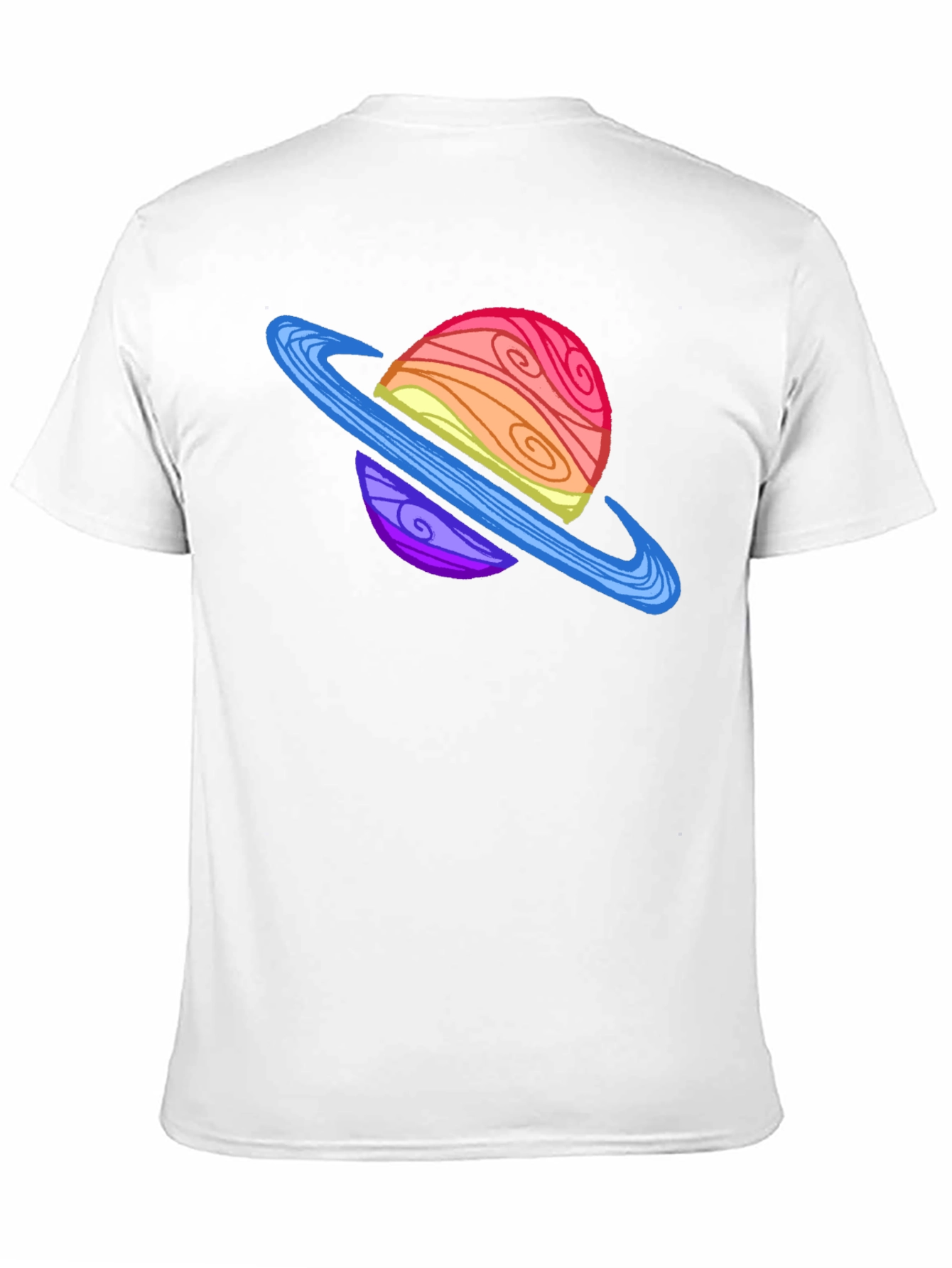 Black Cartoon Planet Graphic Tee - Black Crew Neck T-Shirt view 11