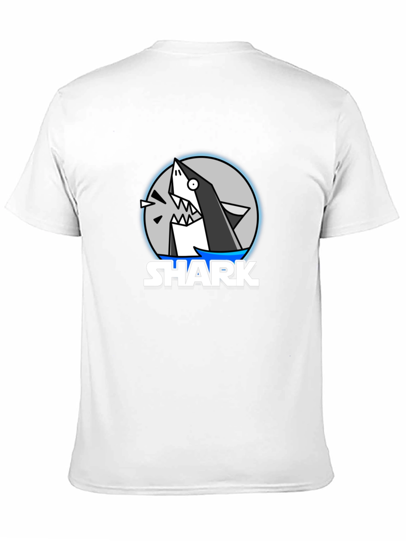 Black Cartoon Shark Graphic Black T-Shirt view 11