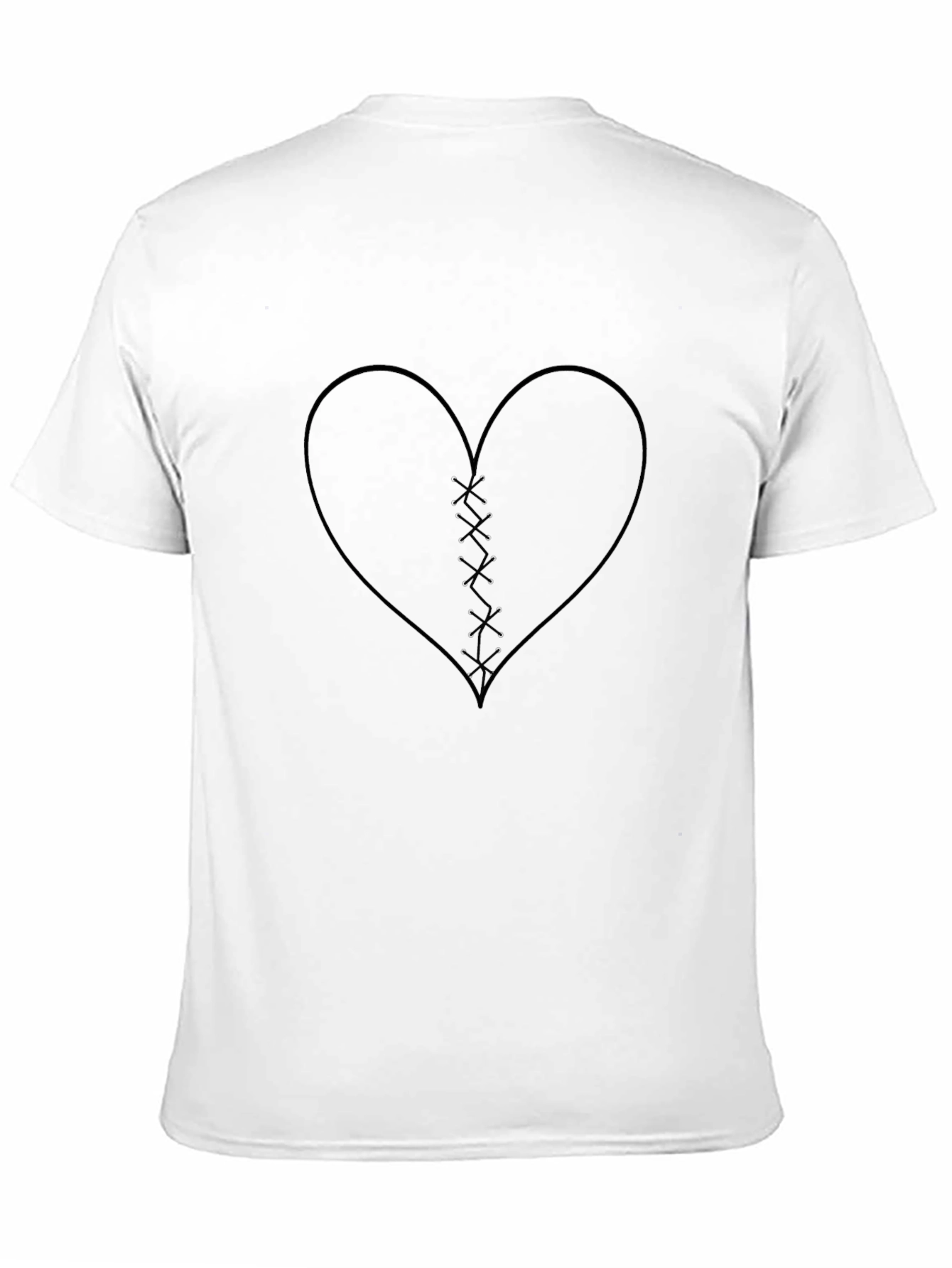 Black Stitched Heart Graphic Tee - Black view 11