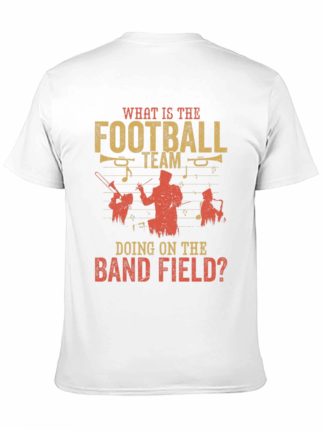 Black Football Team on Band Field Graphic T-Shirt view 11