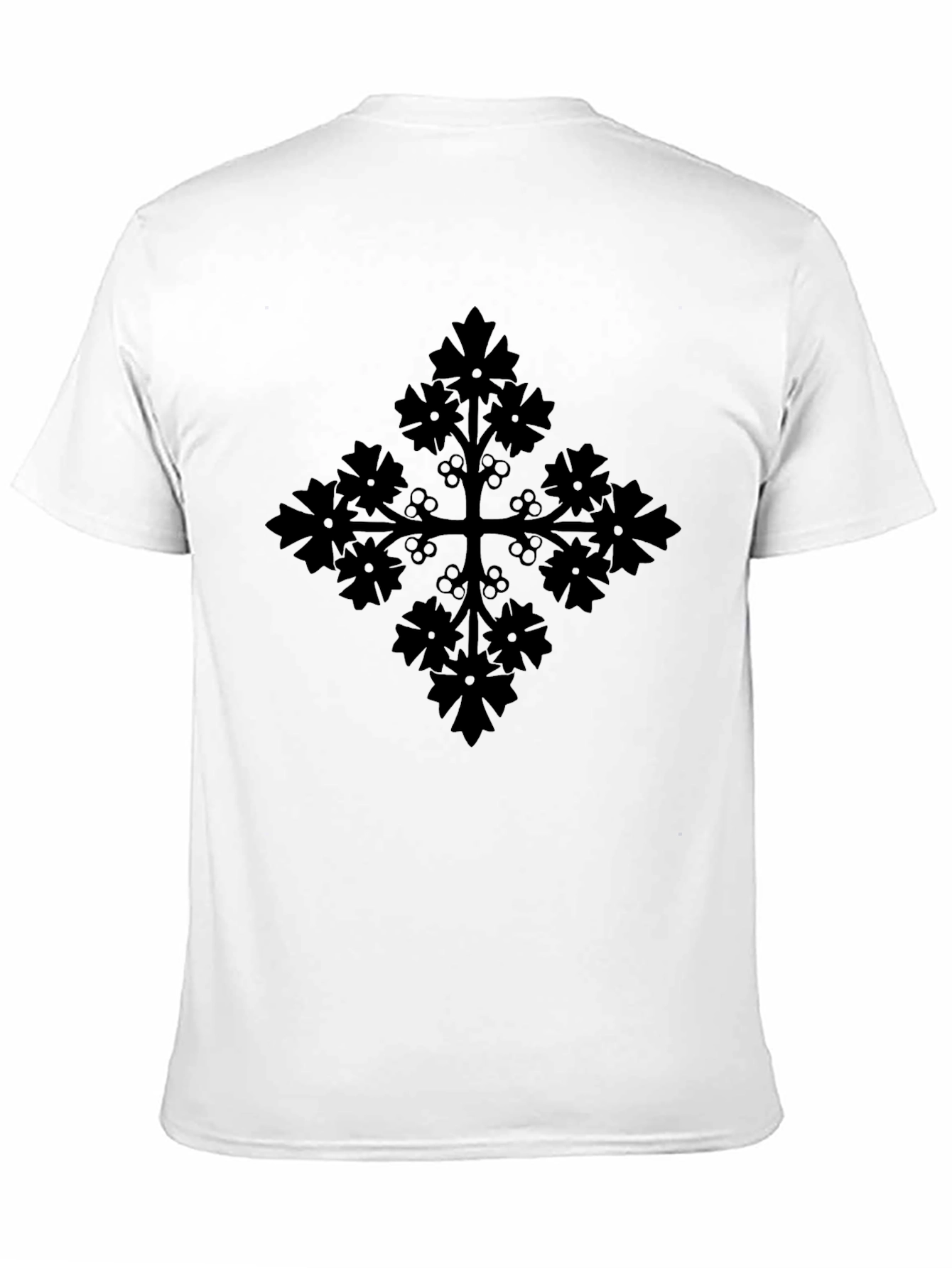 Black Floral Cross Graphic Tee - Black Cotton Blend view 11