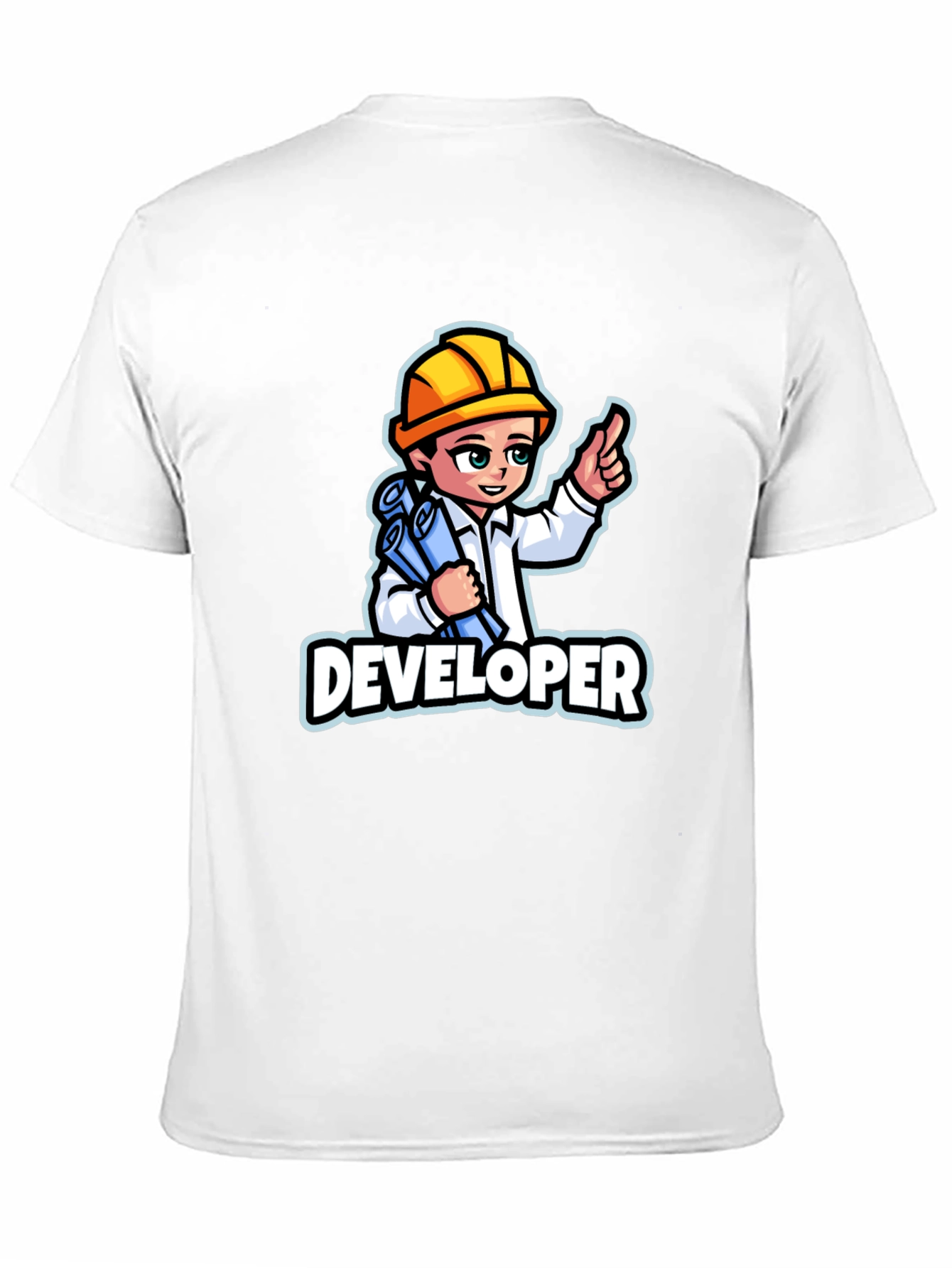 Black Developer Cartoon Graphic T-Shirt - Soft Cotton Blend view 11