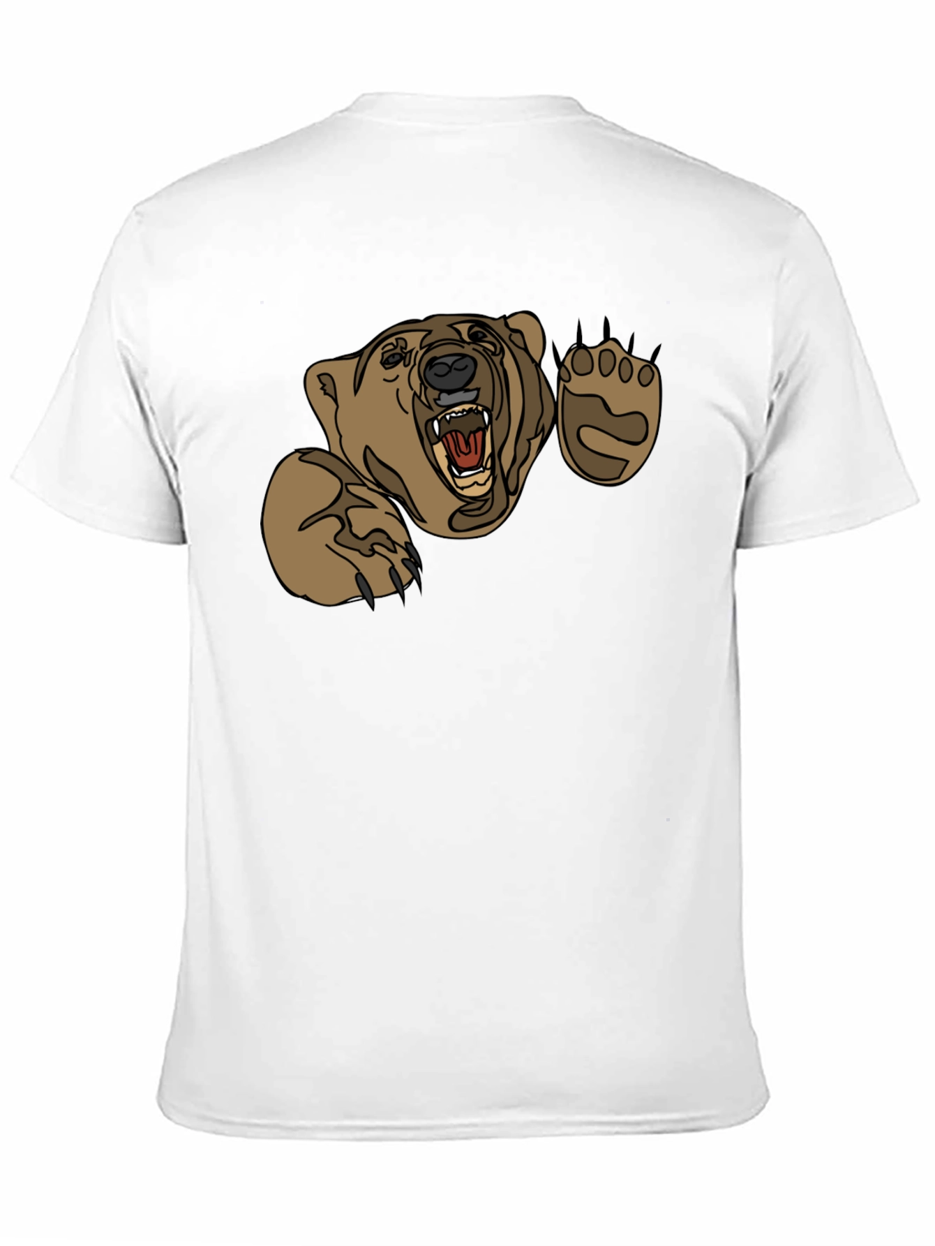 Black Grizzly Bear Graphic Print Black T-Shirt view 11