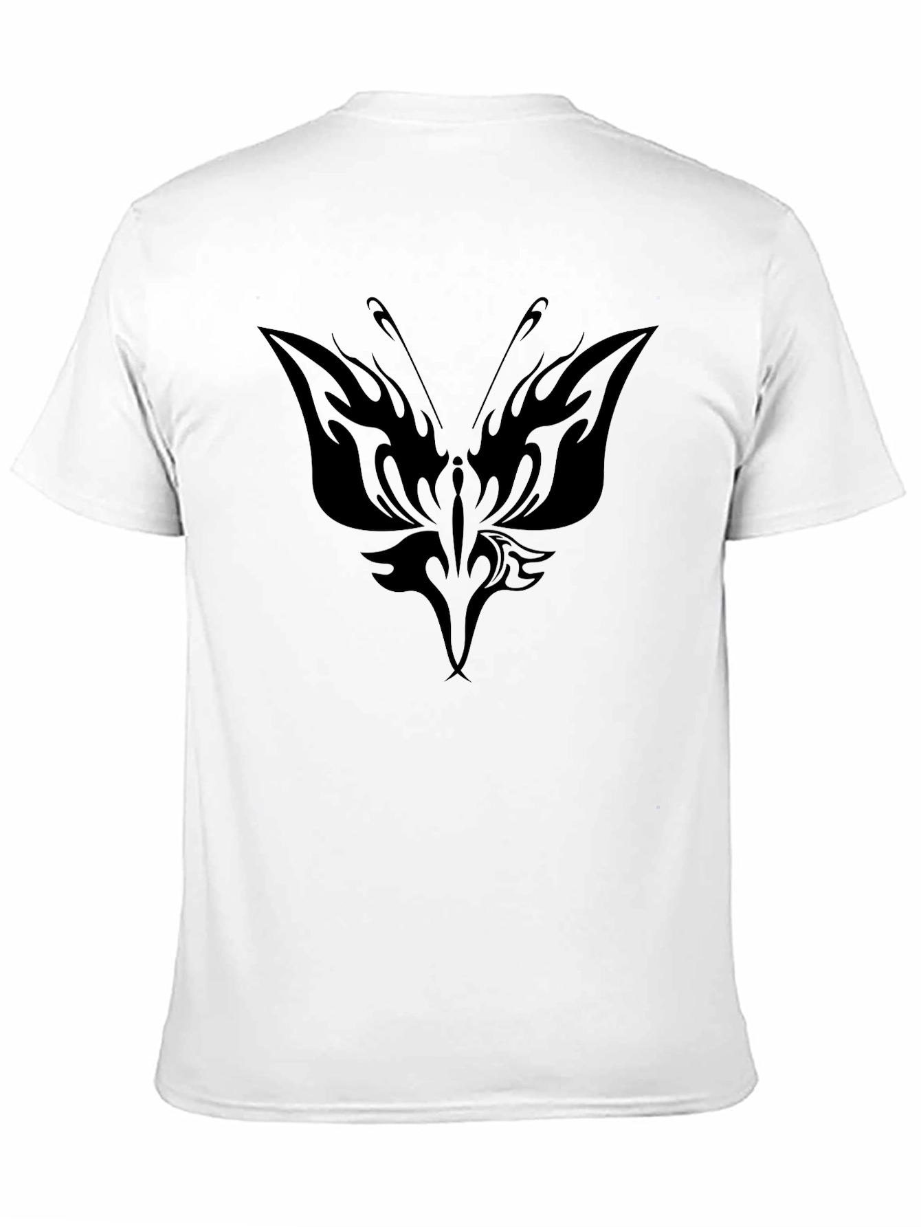Black Butterfly Tribal Graphic Black T-Shirt view 11