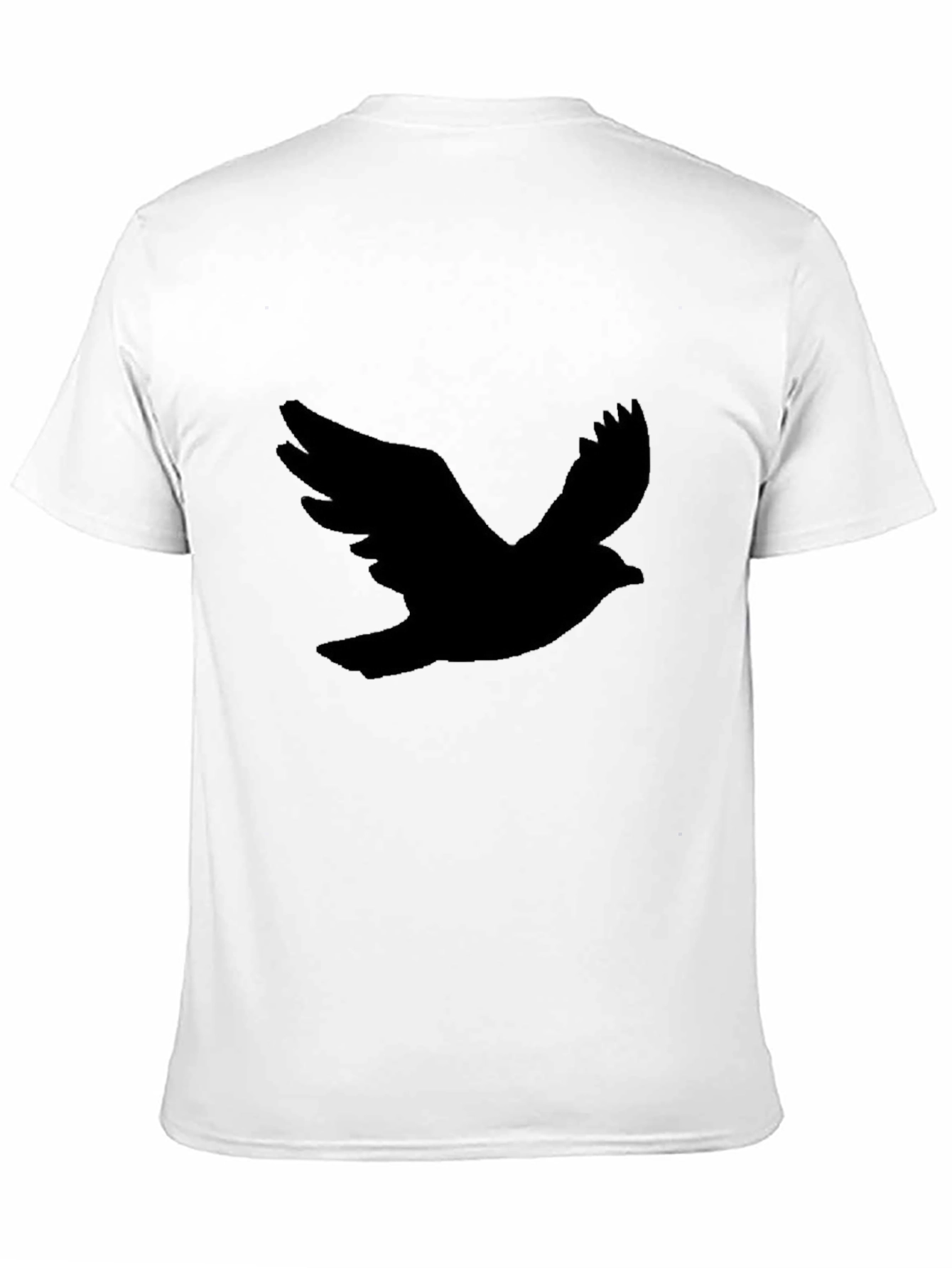 Black Men's Black T-Shirt with Bird Silhouette view 11