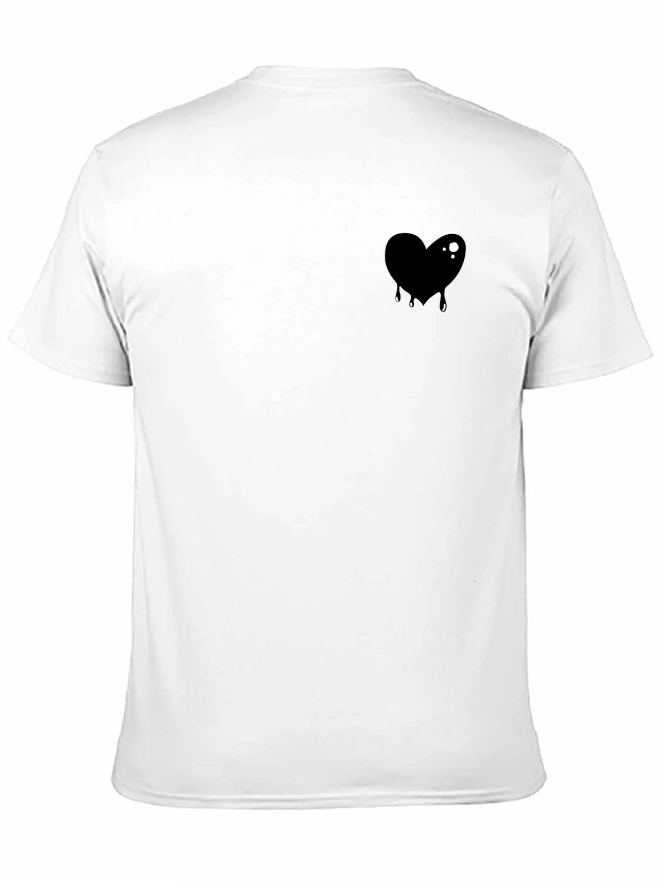 Black Men's Black T-Shirt with Dripping Heart Graphic view 11