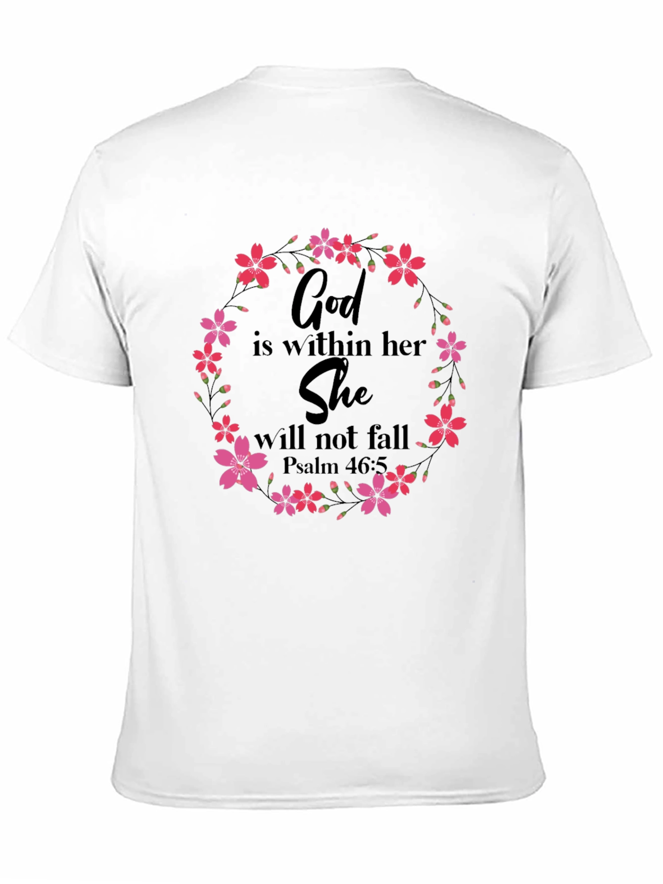 Black Floral God Is Within Her T-Shirt view 11