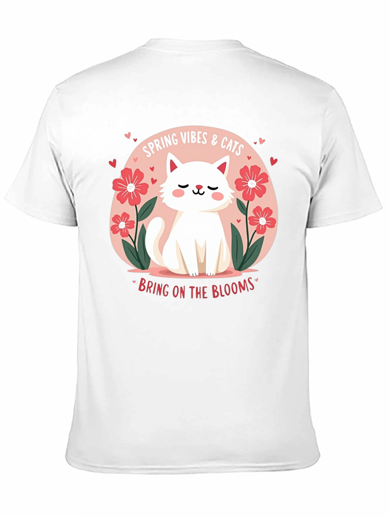 Black Spring Vibes & Cats Graphic T-Shirt view 11