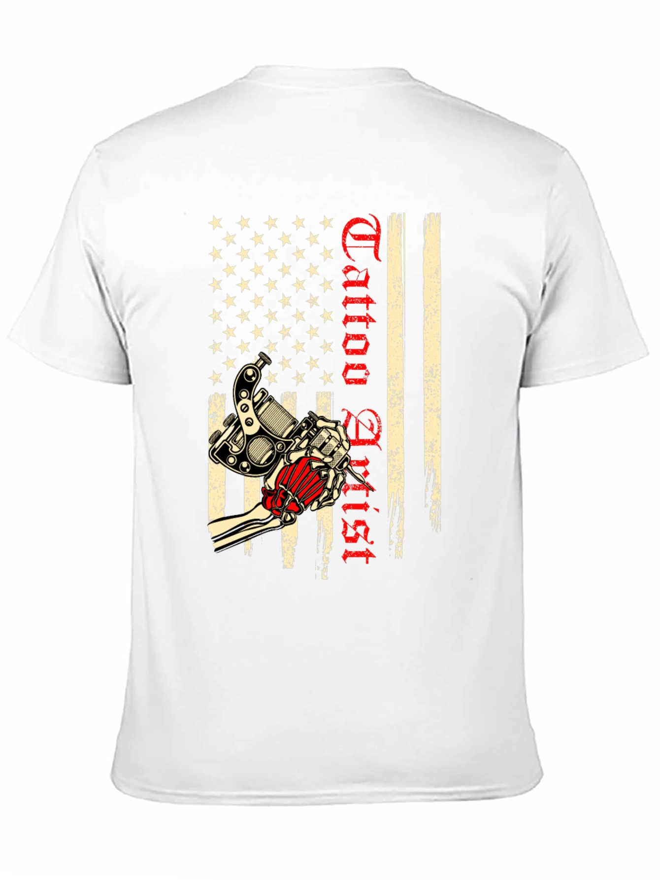 Black Tattoo Artist USA Flag Graphic T-Shirt view 11