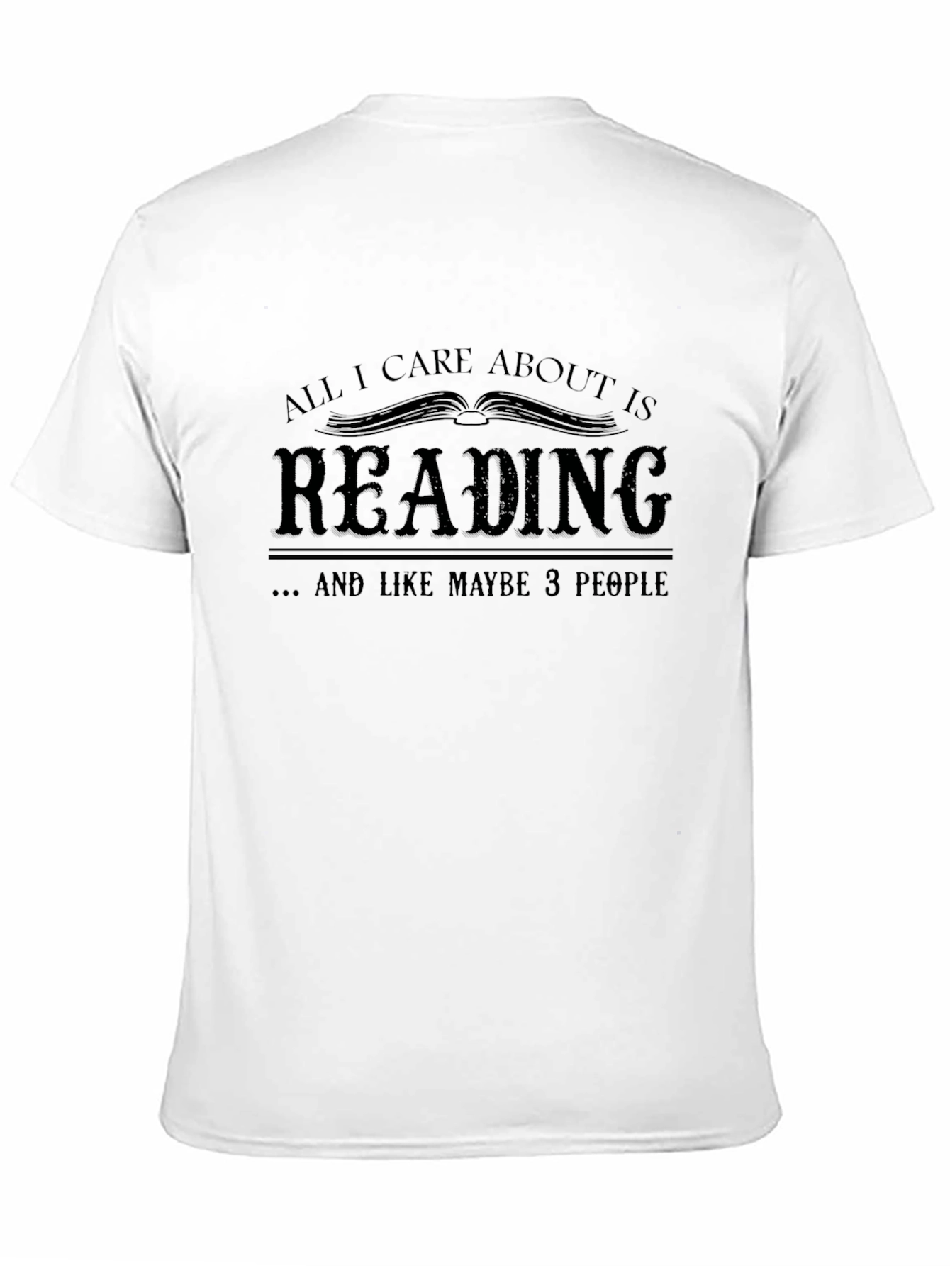 Black Reading Lover's T-Shirt: All I Care About Is Reading view 11