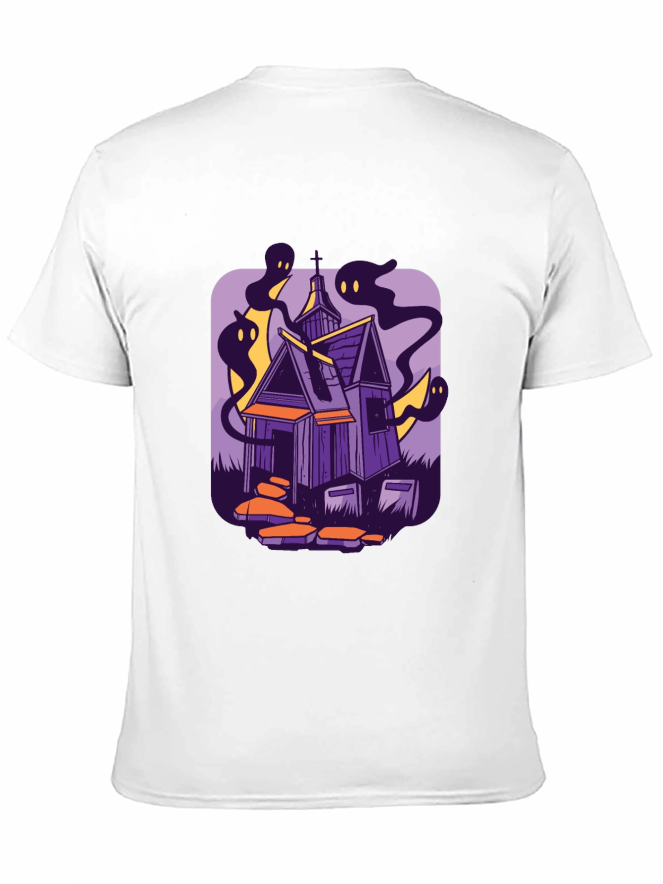 Black Haunted House Graphic Tee - Spooky Season Style view 11