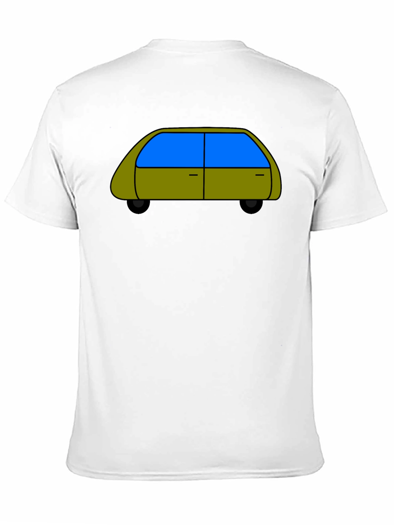 Black Cartoon Car Graphic Tee - Black Cotton T-Shirt view 11