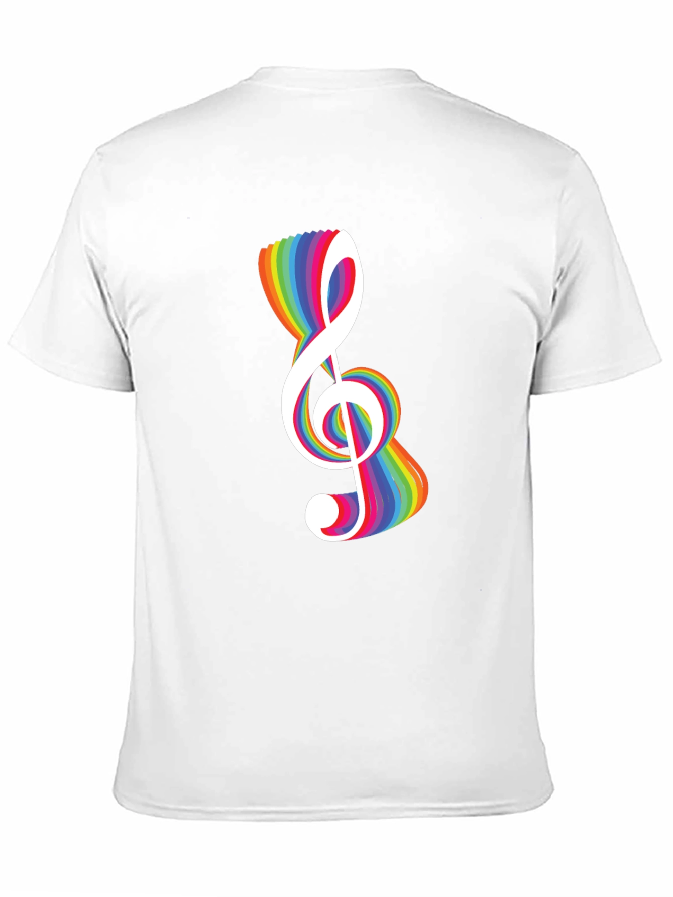 Black Rainbow Treble Clef Black T-Shirt view 11