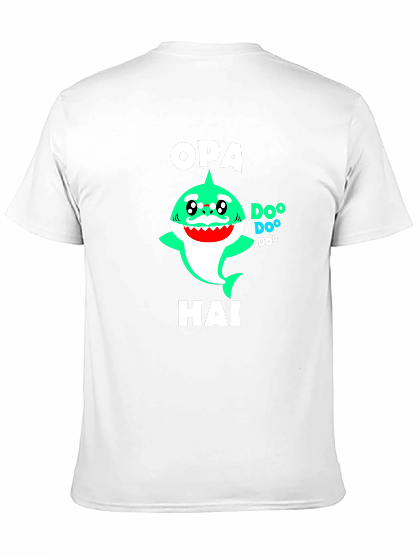 Black Opa Hai Funny Shark T-Shirt - Grandfather Shark Tee view 11