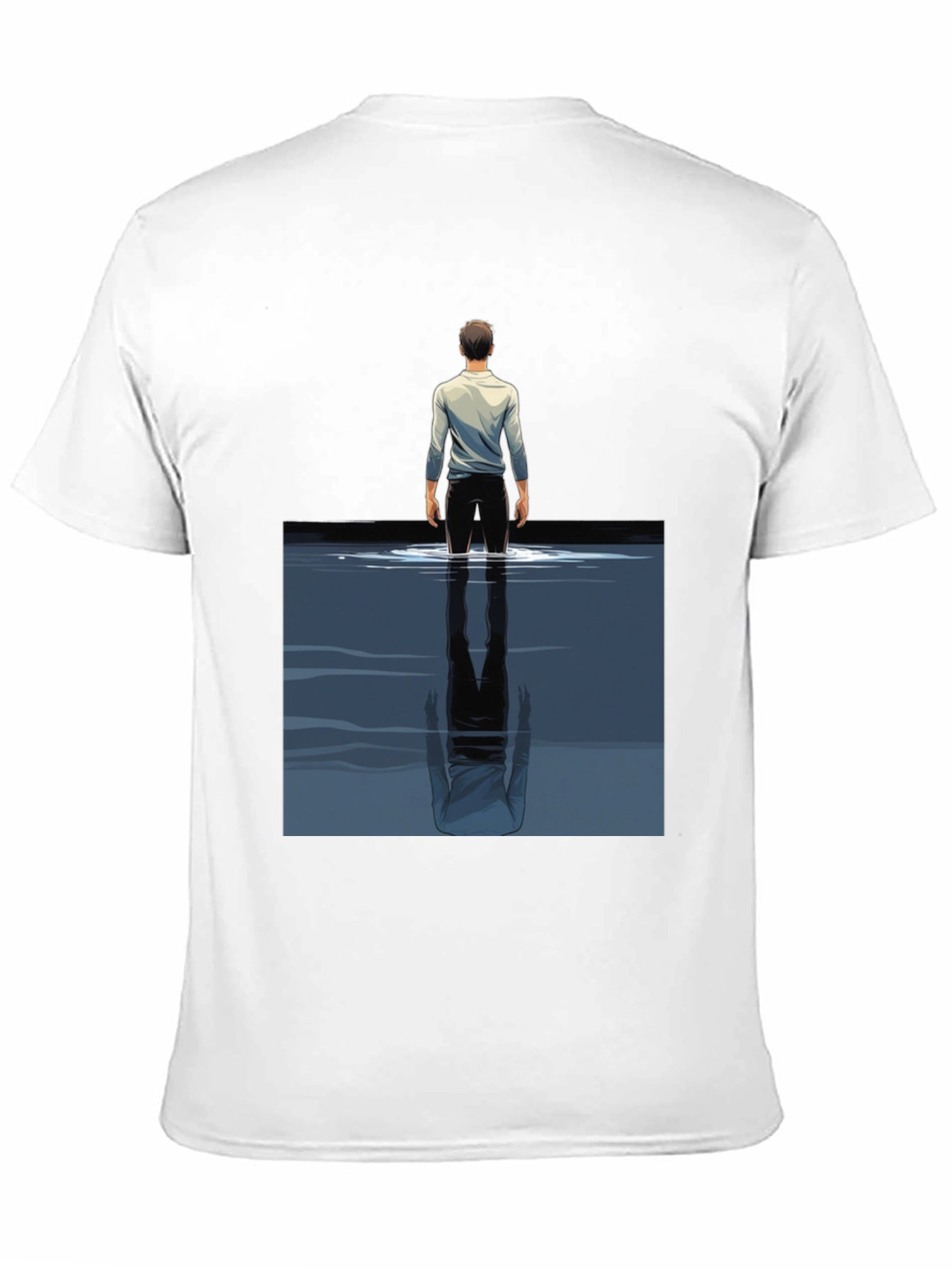 Black Reflective Water Graphic Tee - Stylish Men's Black T-Shirt view 11