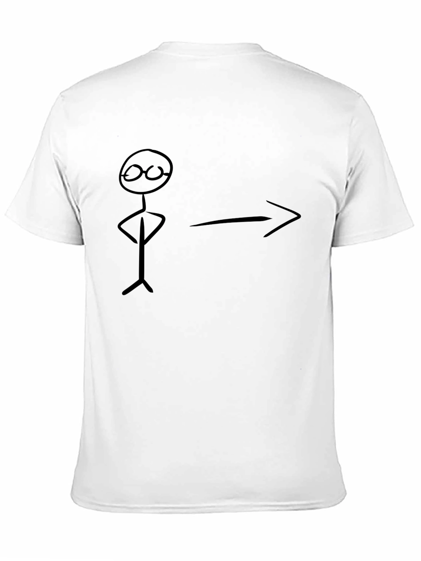 Black Funny Stick Figure Black T-Shirt view 11