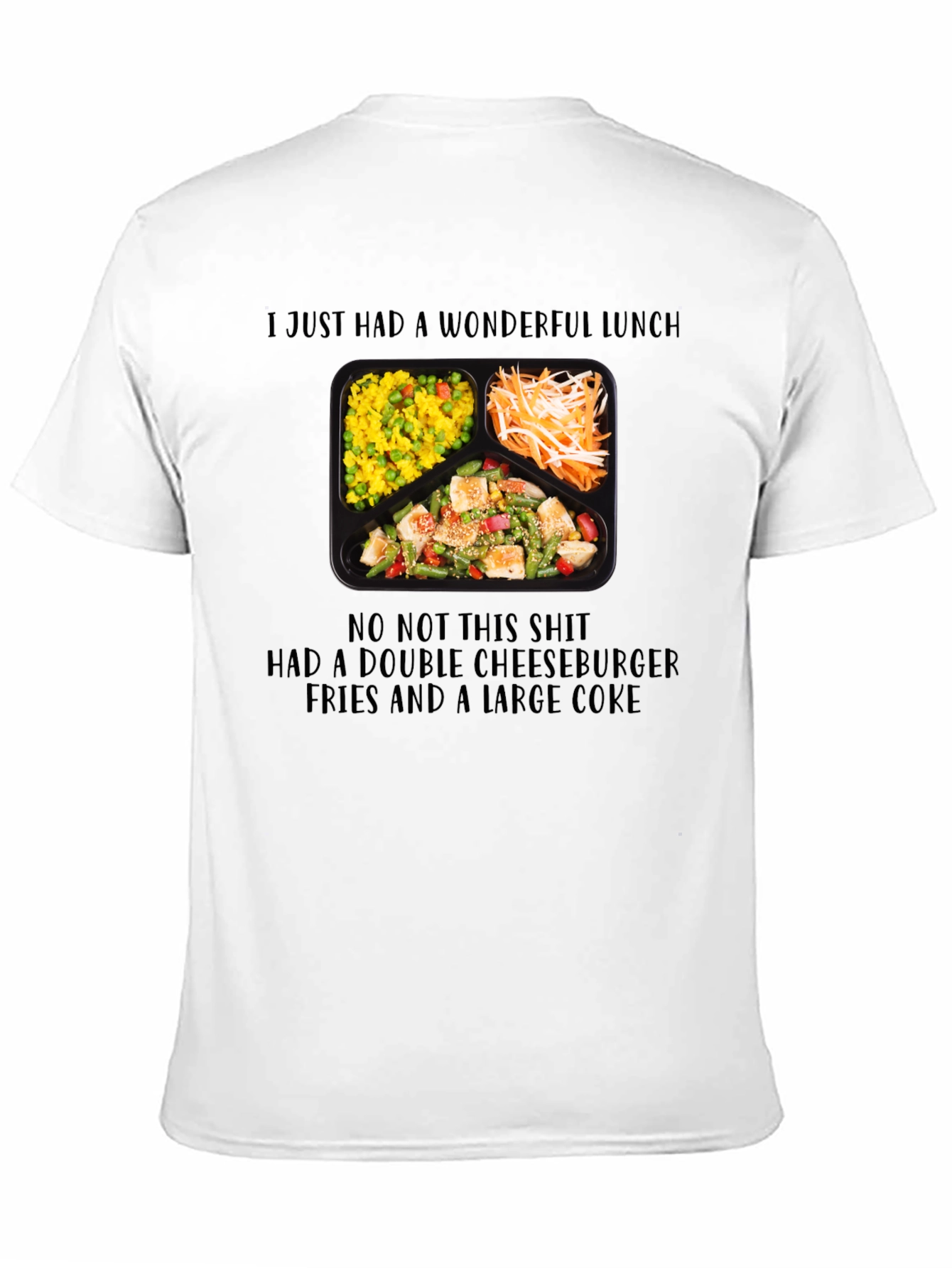 Black Funny "Wonderful Lunch" T-Shirt view 11