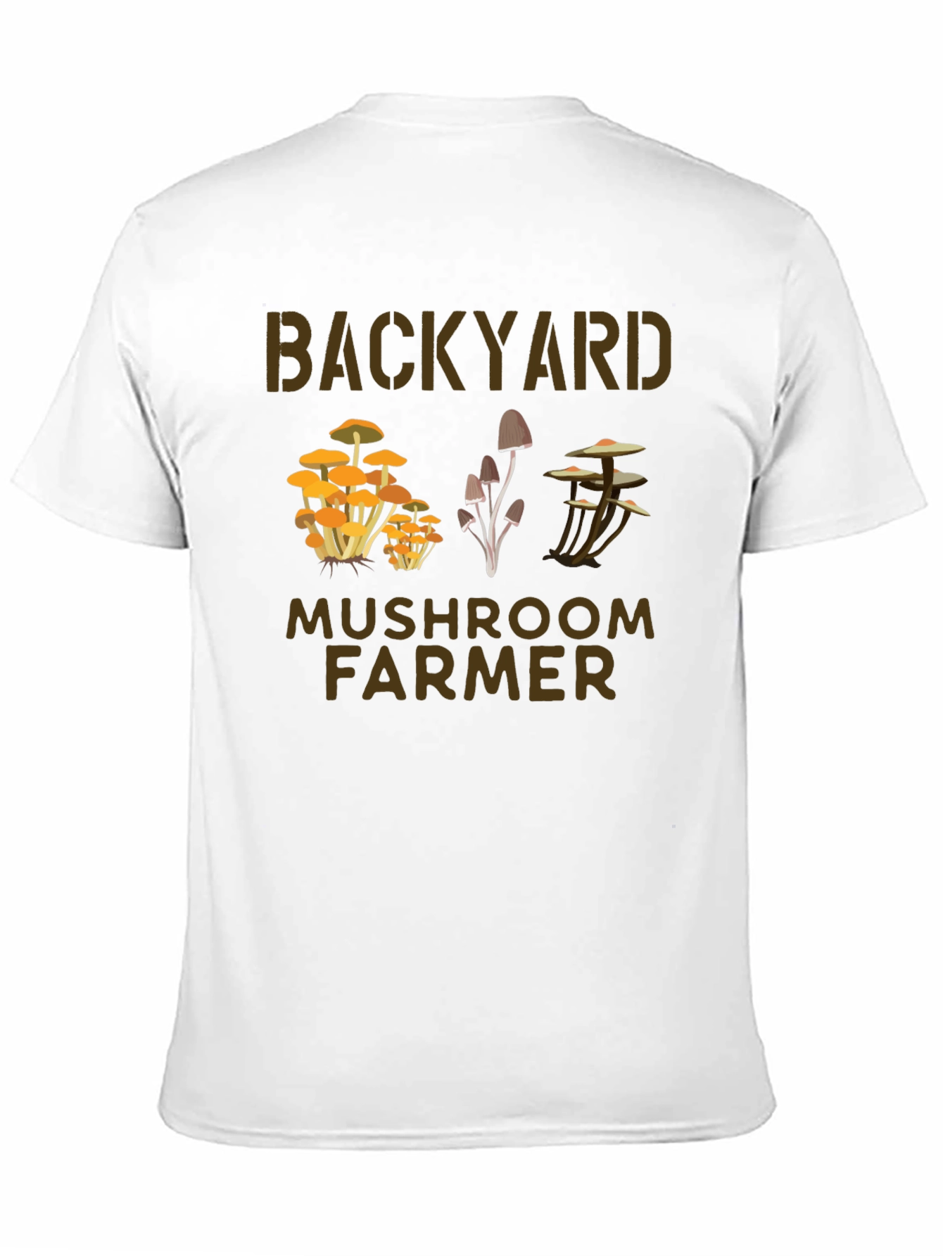 Black Backyard Mushroom Farmer Graphic T-Shirt view 11