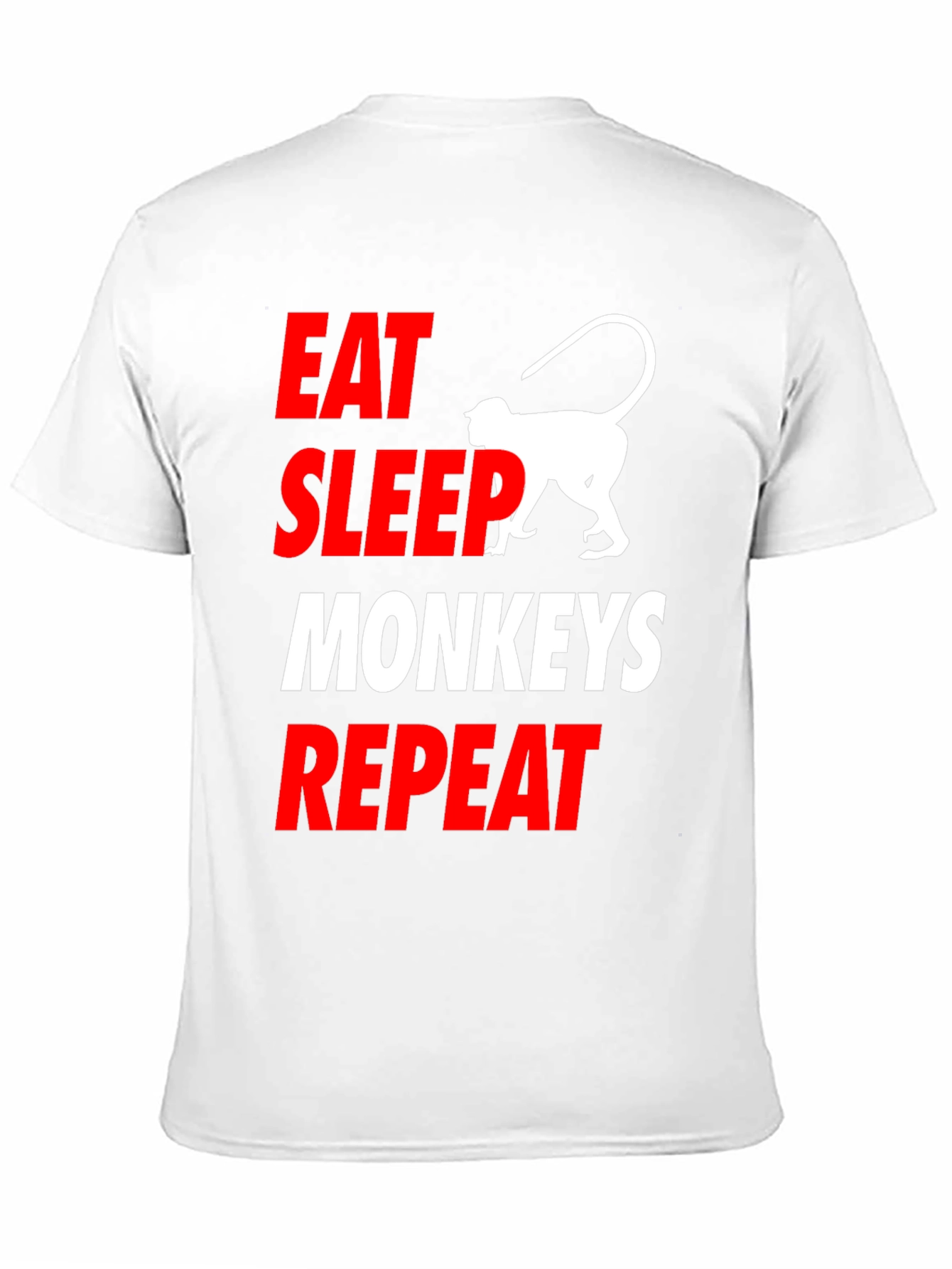 Black Eat Sleep Monkeys Repeat Funny T-Shirt view 11