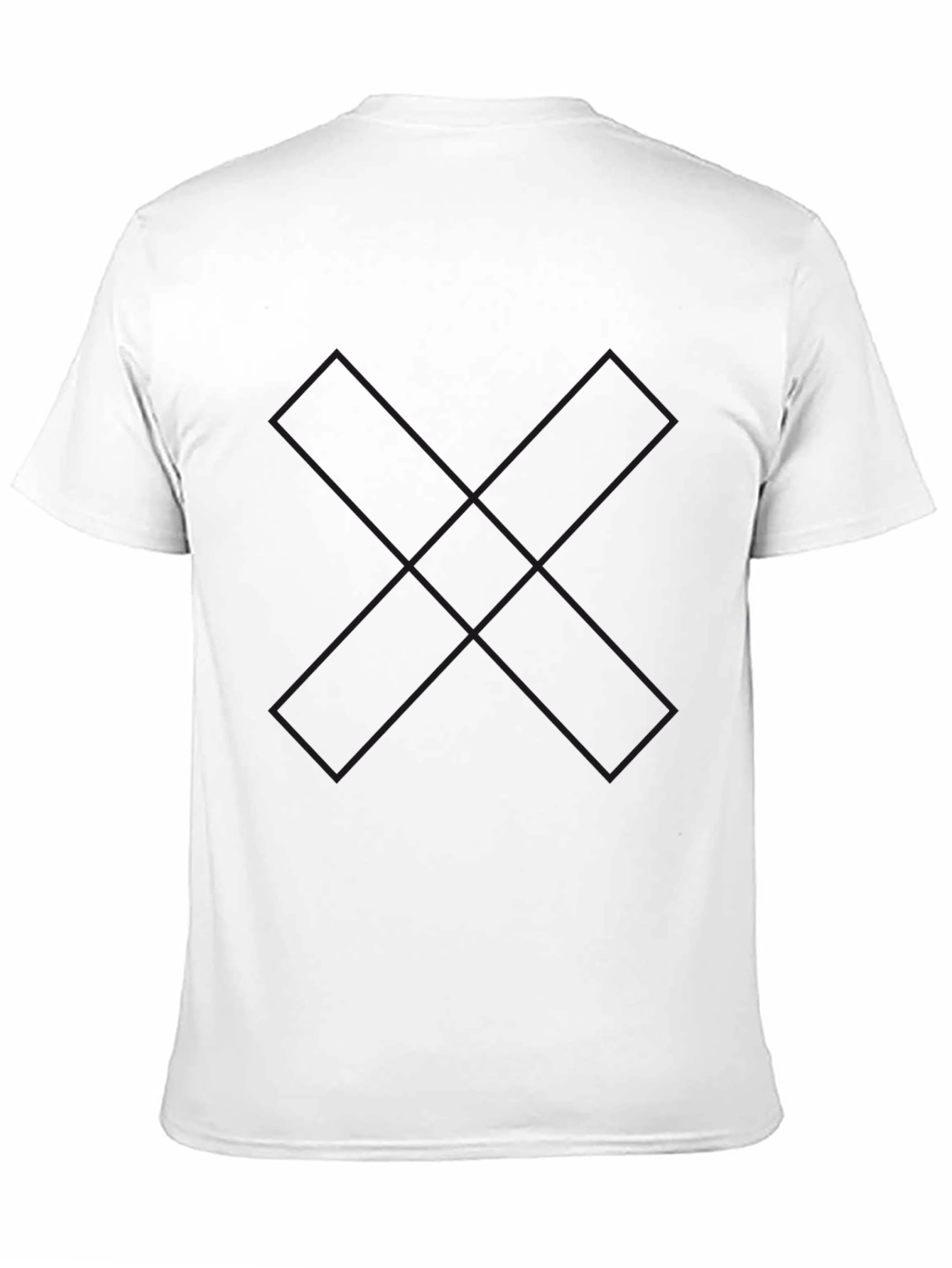 Black Minimalist Black T-Shirt with Subtle Cross Design view 11
