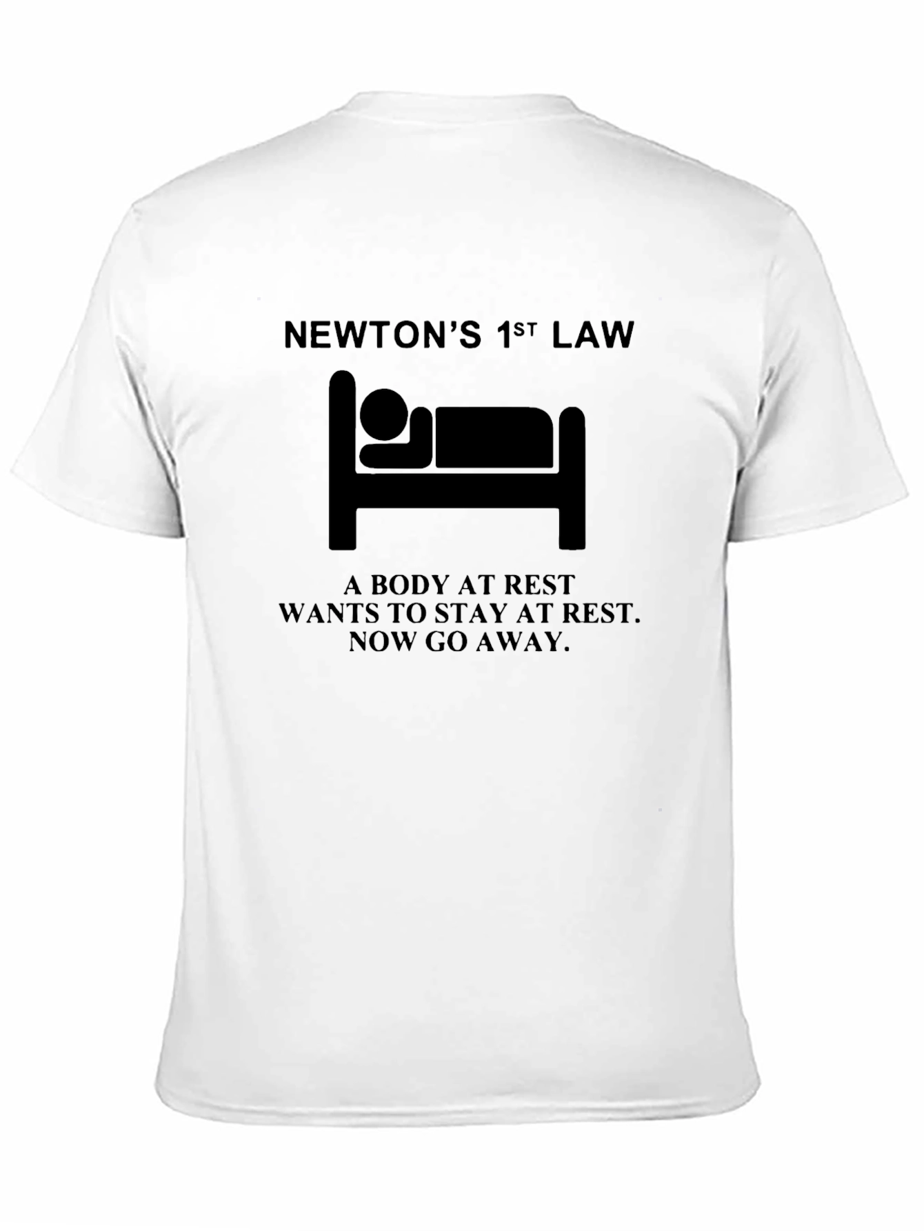 Black Newton's 1st Law Funny Physics T-Shirt view 11