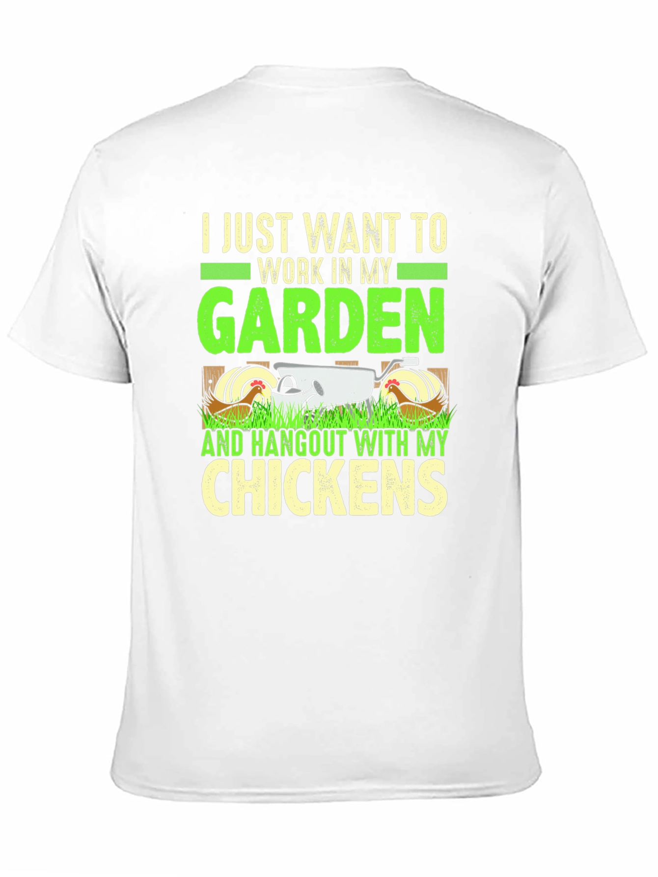 Black Garden and Chickens Graphic T-Shirt view 11