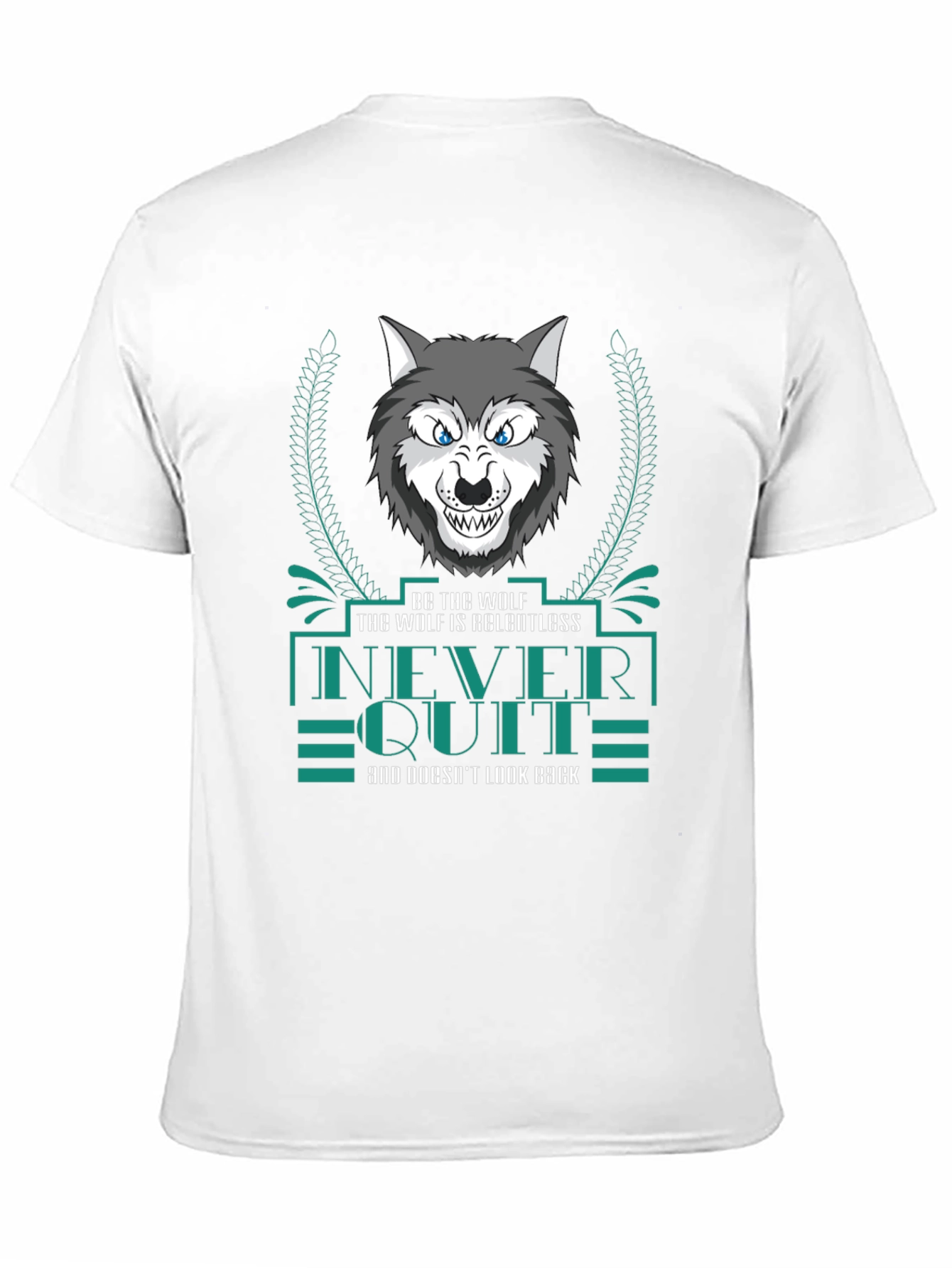 Black Relentless Wolf Graphic Print Men's Black T-Shirt view 11