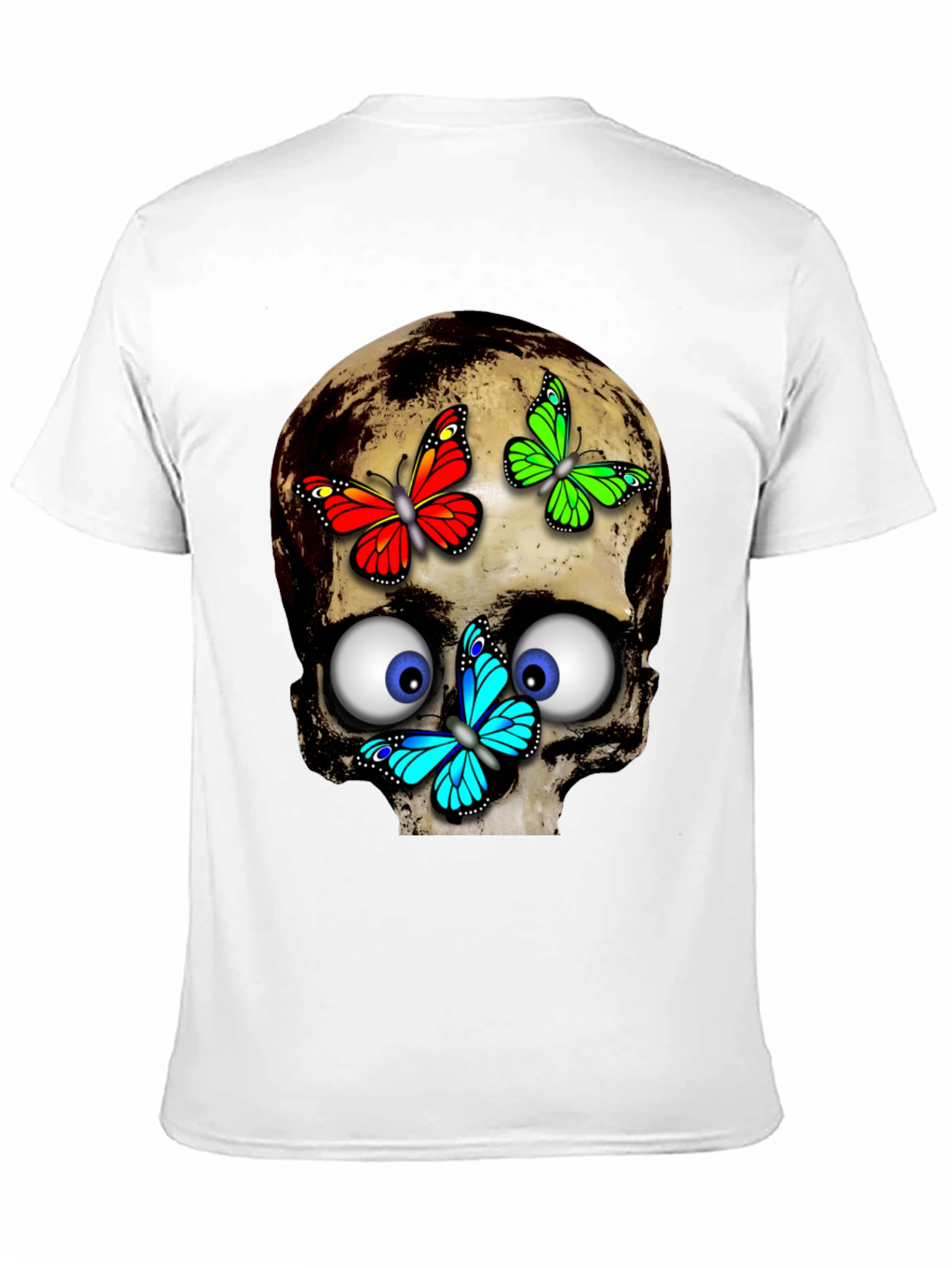 Black Skull & Butterflies Graphic Tee - Black view 11