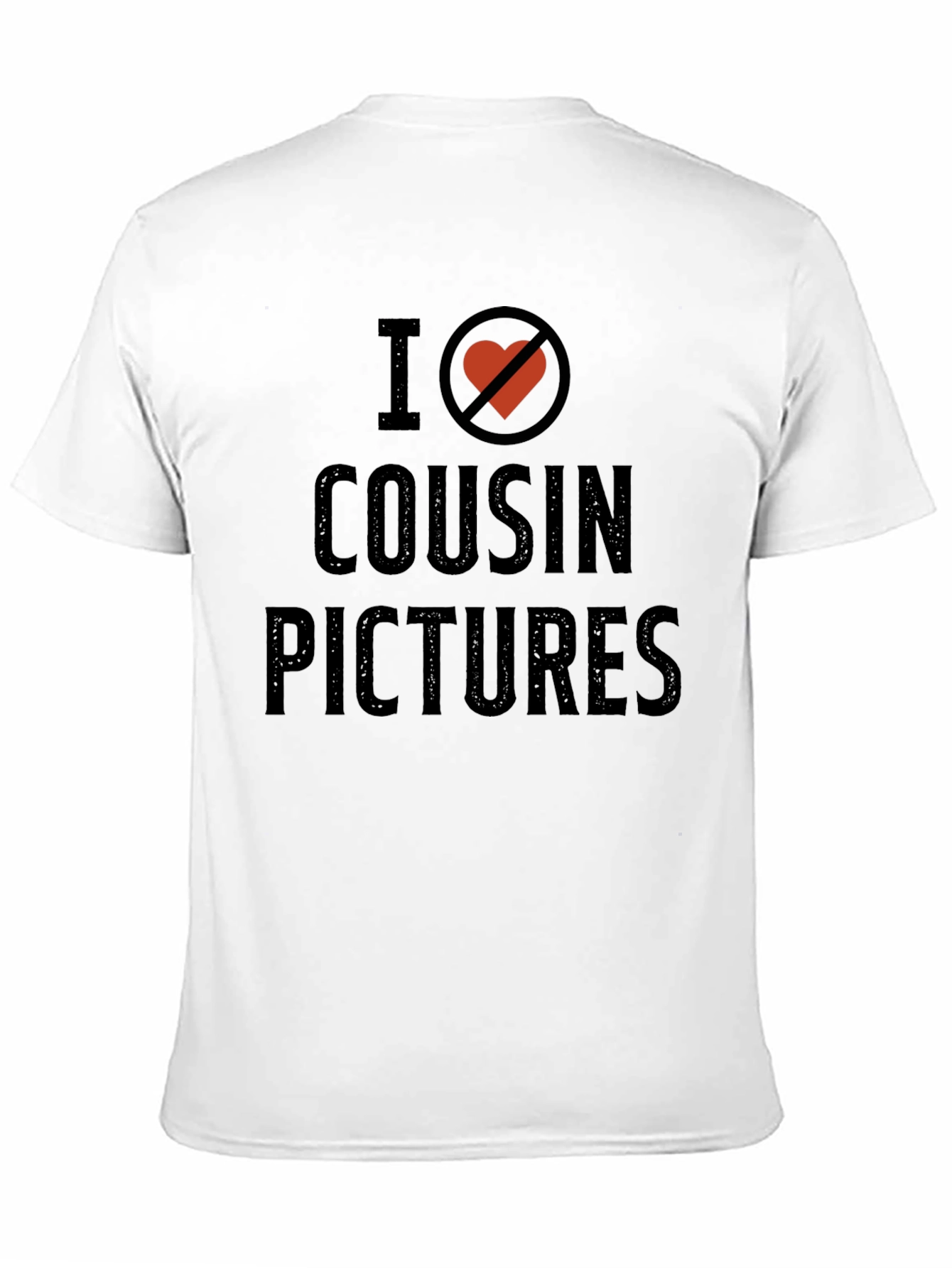 Black I (Heart Crossed Out) Cousin Pictures T-Shirt view 11