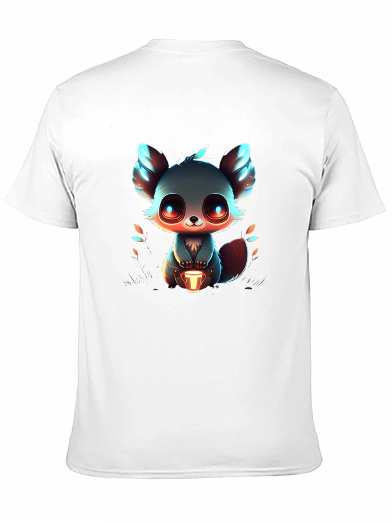 Black Cute Cartoon Animal Graphic Tee - Black view 11