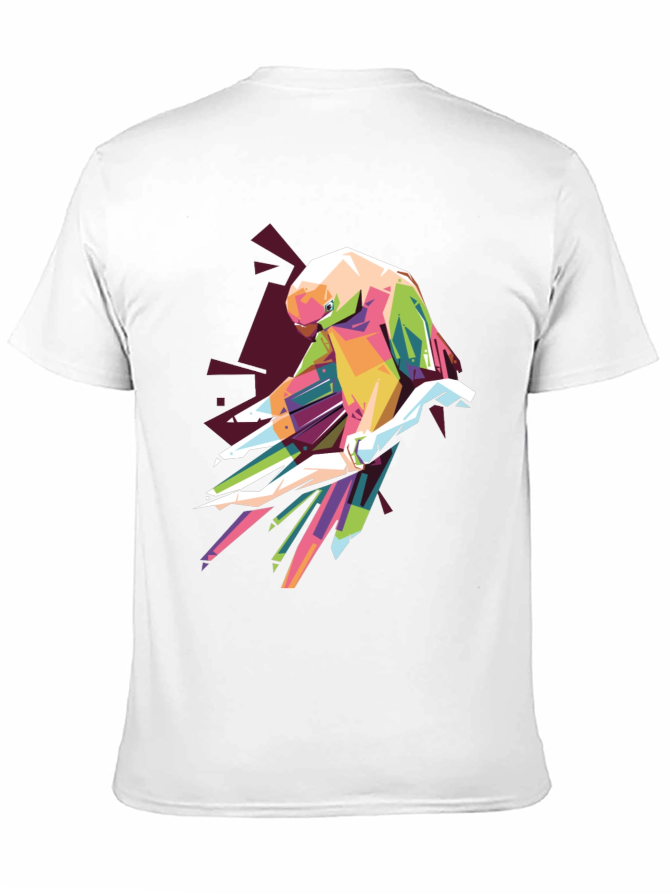 Black Geometric Parrot Graphic T-Shirt view 11