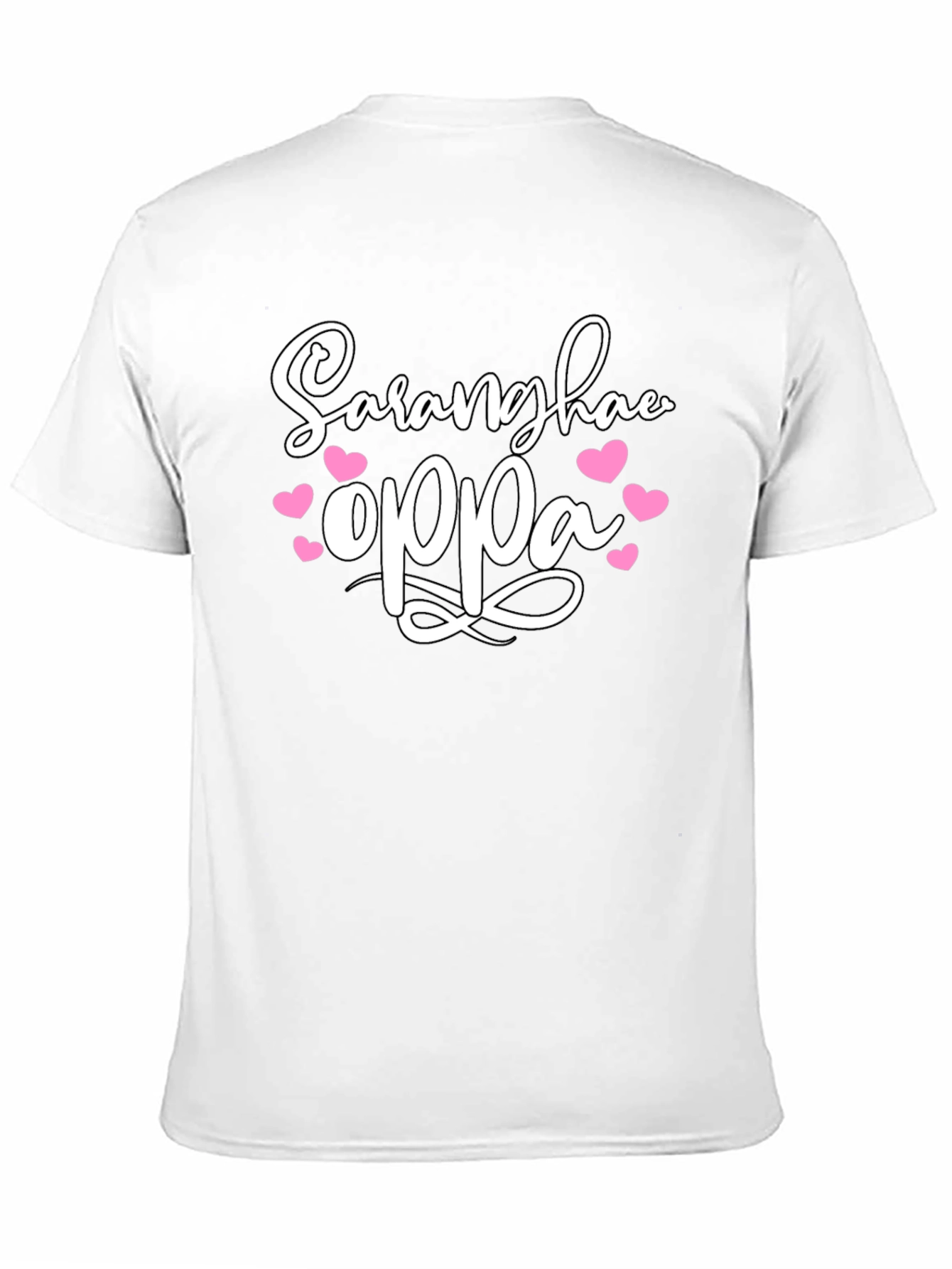 Black Saranghae Oppa T-Shirt: Korean Love Tee view 11