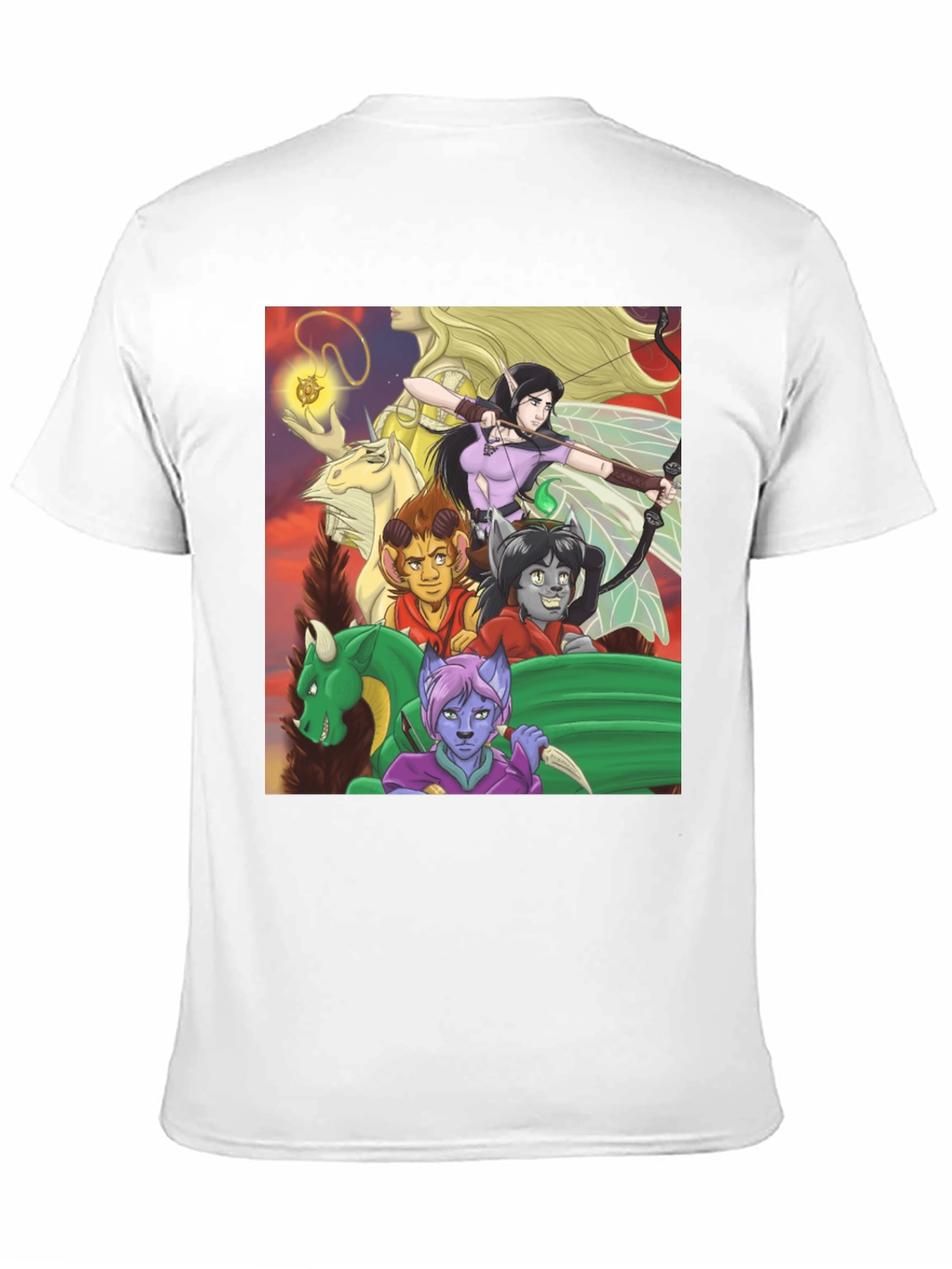 Black Fantasy Character T-Shirt view 11