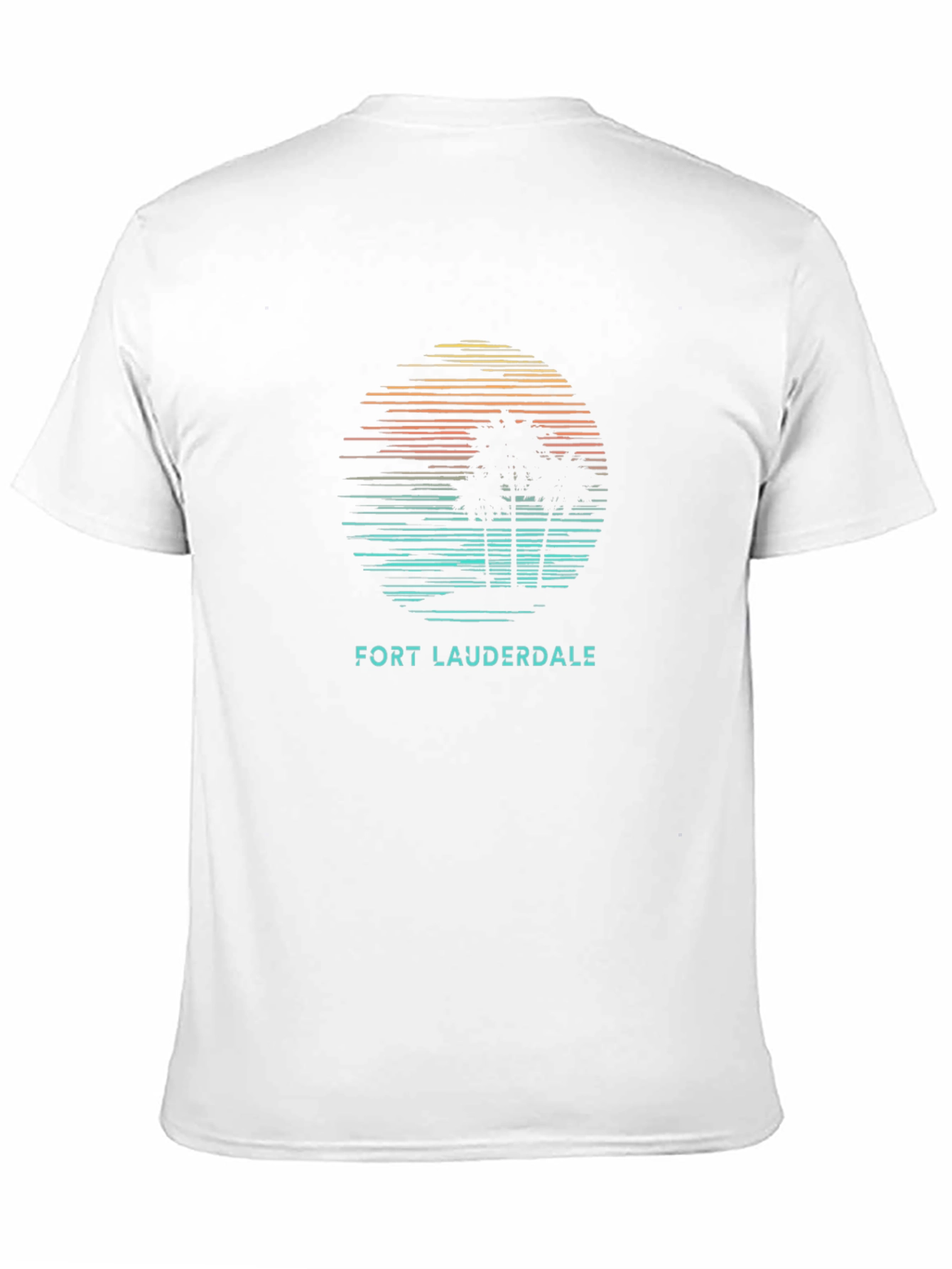 Black Fort Lauderdale Palm Tree Sunset Graphic Tee view 11