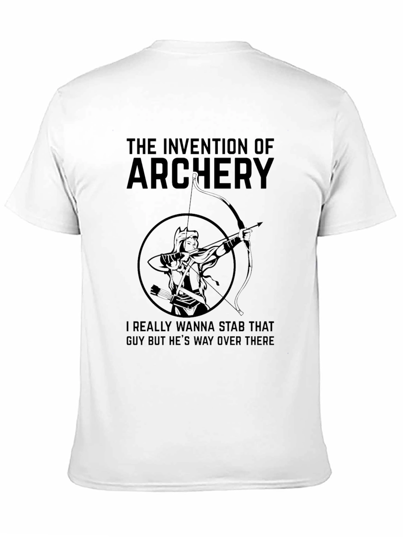 Black Archery Invention Graphic T-Shirt - Funny Archer Tee view 11