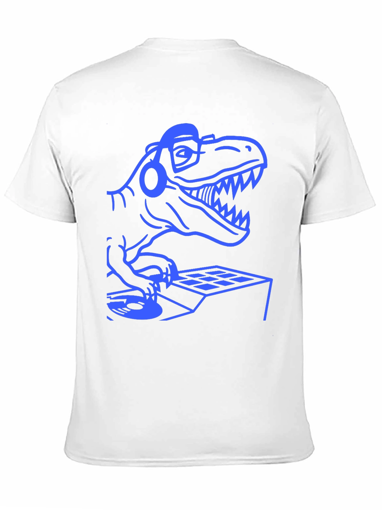 Black DJ Dinosaur Graphic Tee - Black Cotton T-Shirt view 11