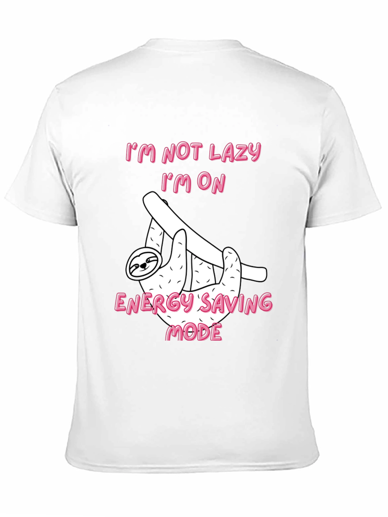 Black Funny Sloth Energy Saving Mode Black T-Shirt view 11