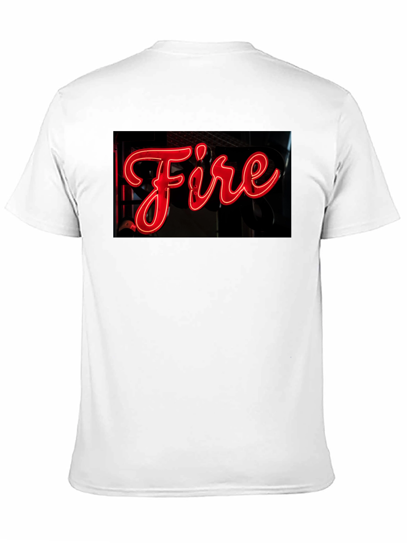 Black Fiery Graphic Tee - Neon Sign Black T-Shirt view 11