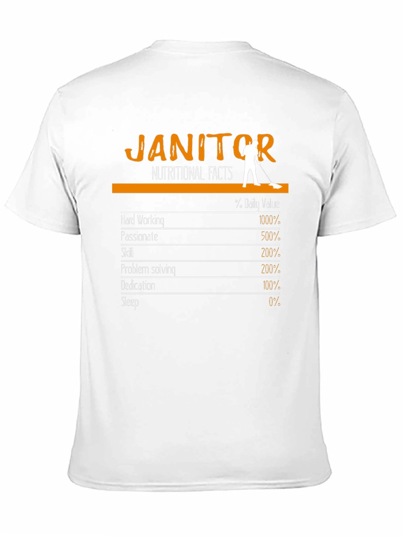 Black Janitor Nutritional Facts Graphic Tee view 11