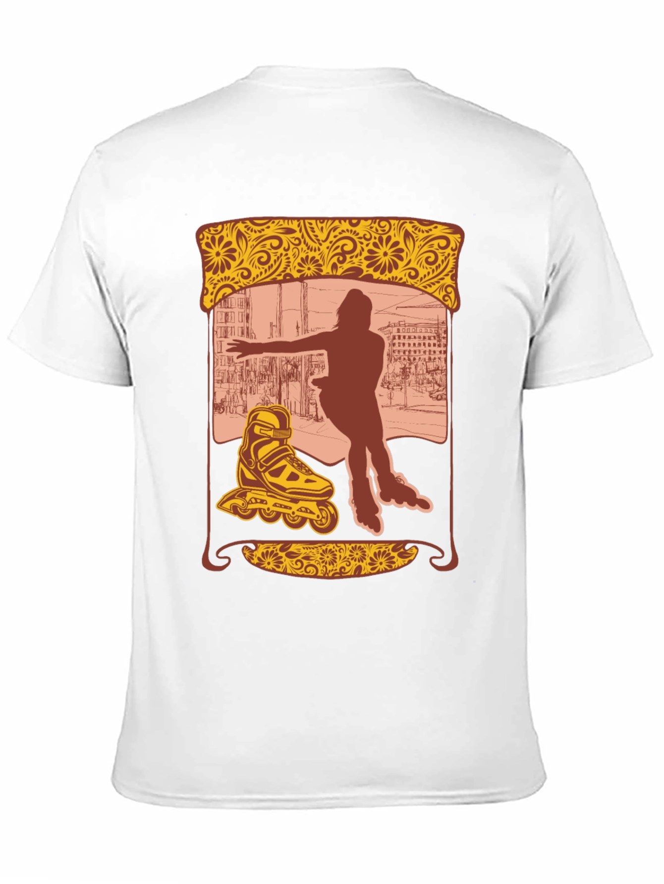 Black Retro Roller Skate Graphic Tee view 11