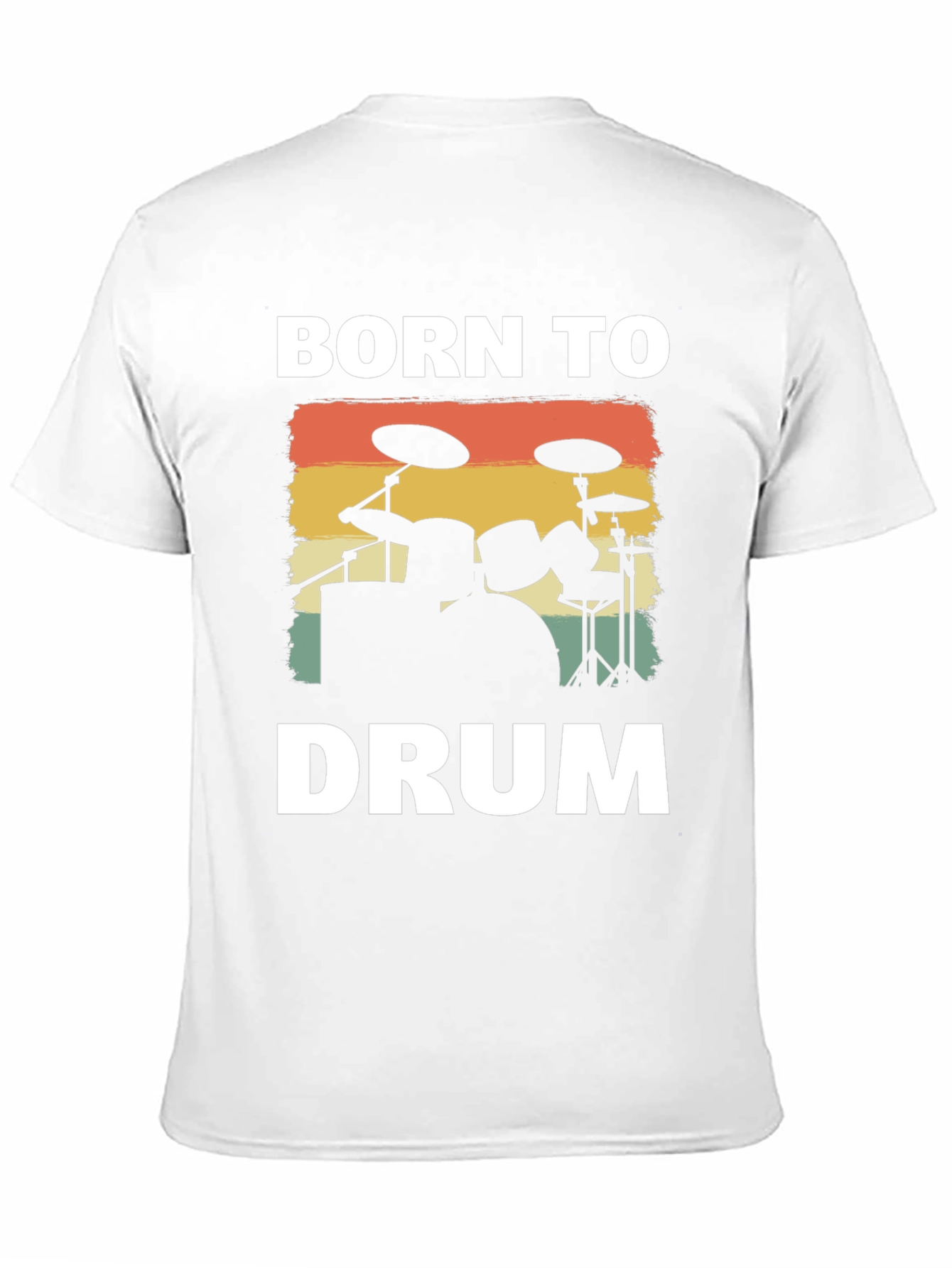 Black Born to Drum T-Shirt - Retro Drummer Tee view 11